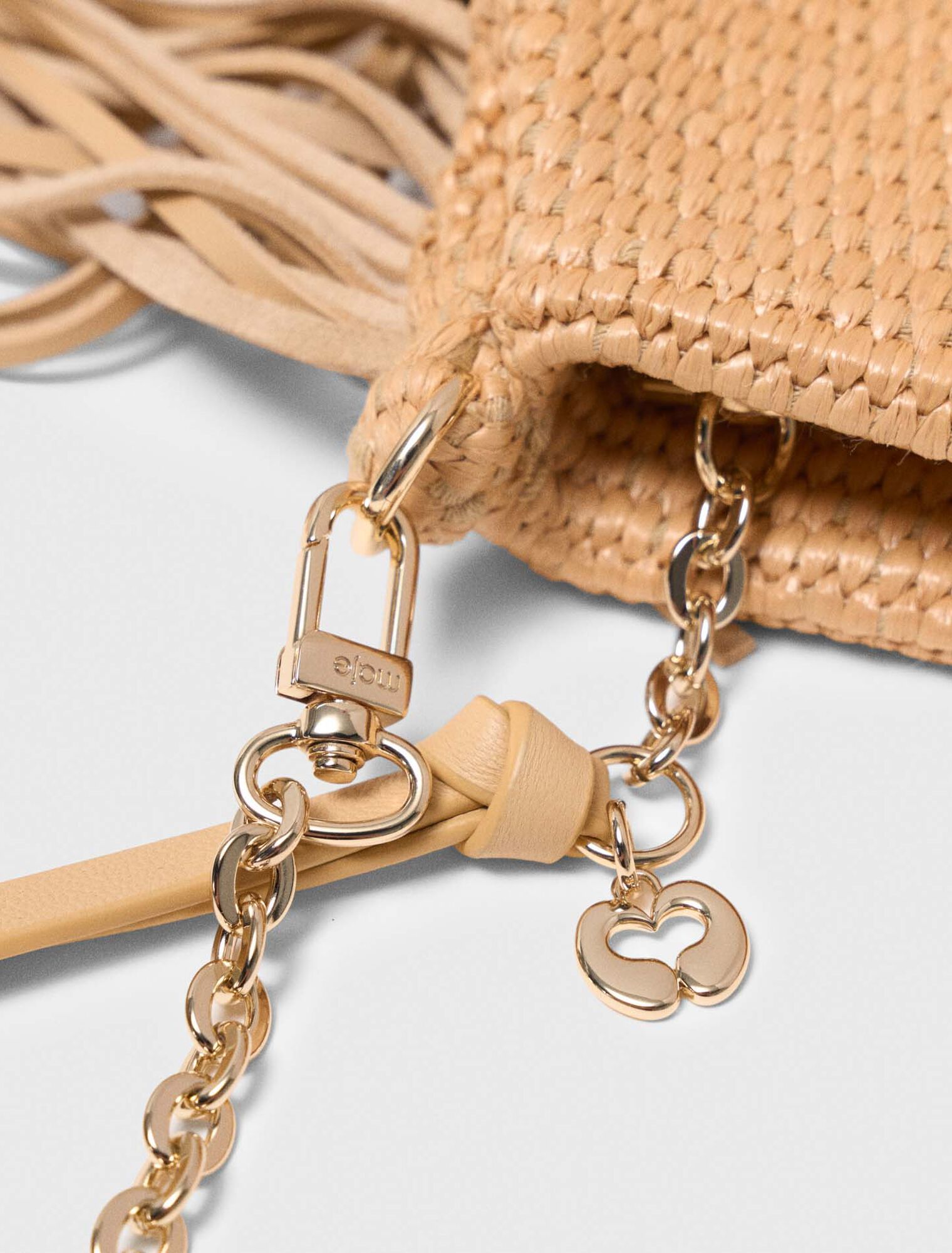 Maje - Túi Clutch Miss M raffia