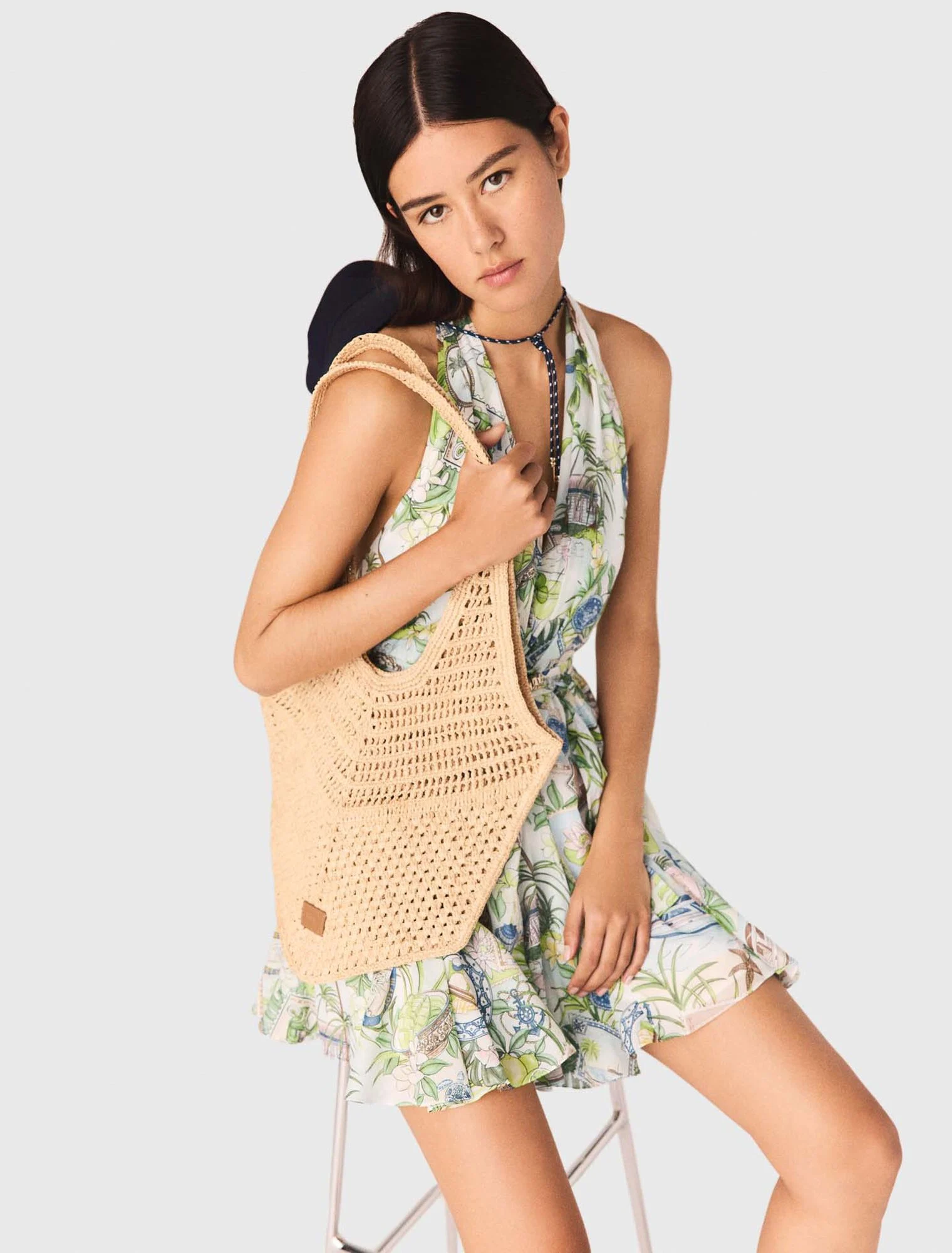 Maje - Túi sợi raffia
