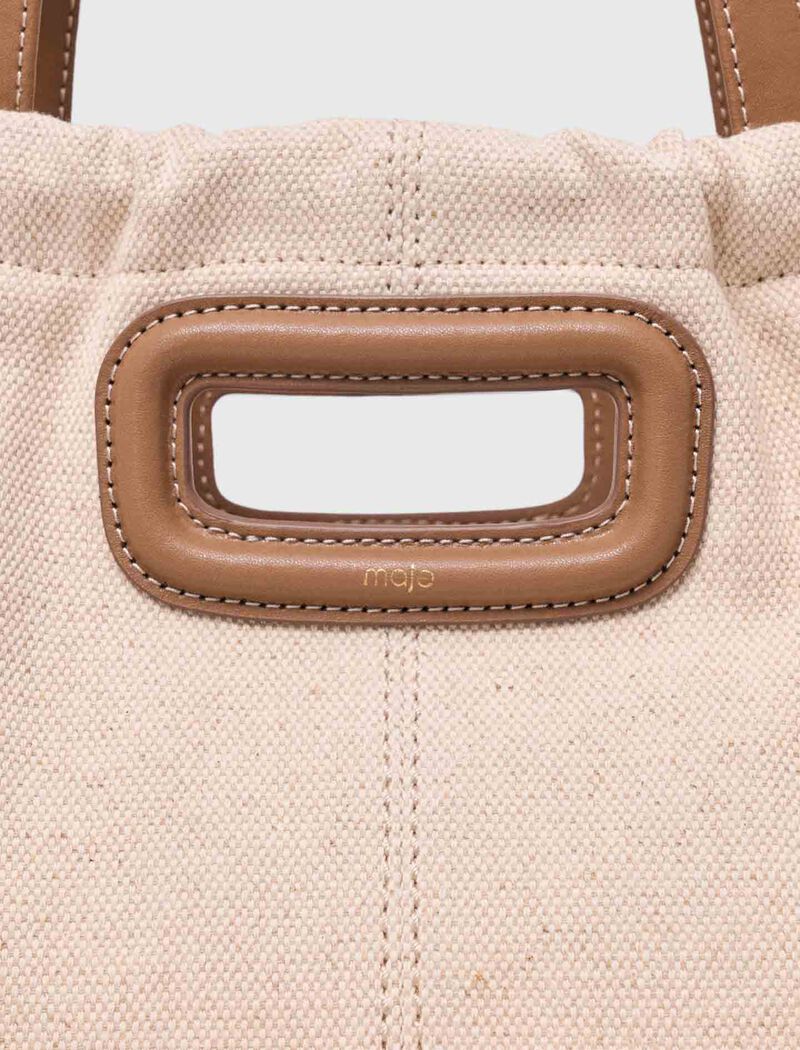 Maje - Túi tote Milpli vải canvas phối da