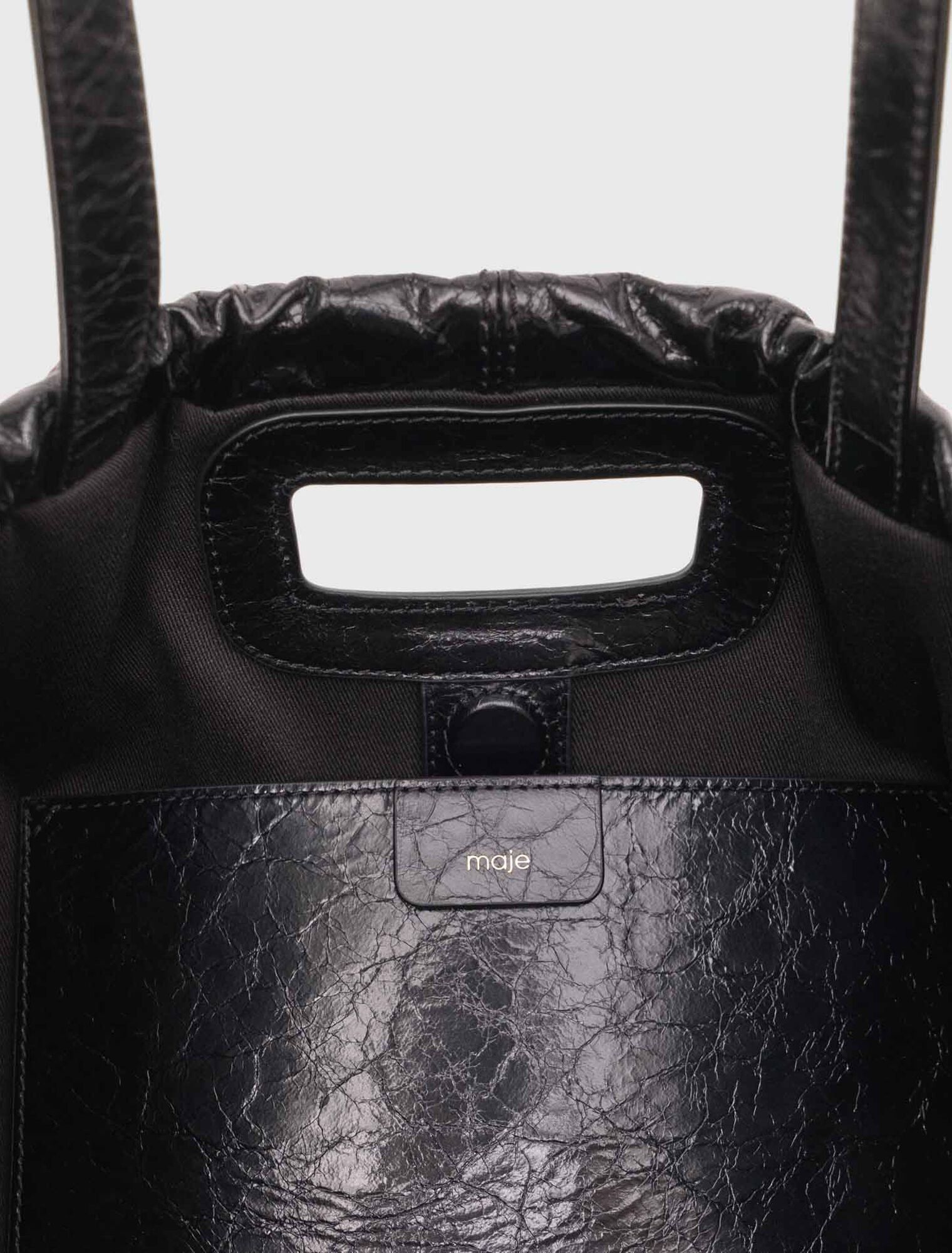 Maje - Túi tote da hiệu ứng crackle M
