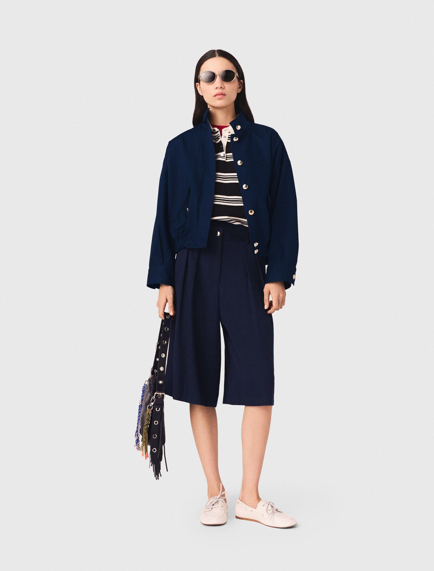Áo khoác bomber cotton cổ cao