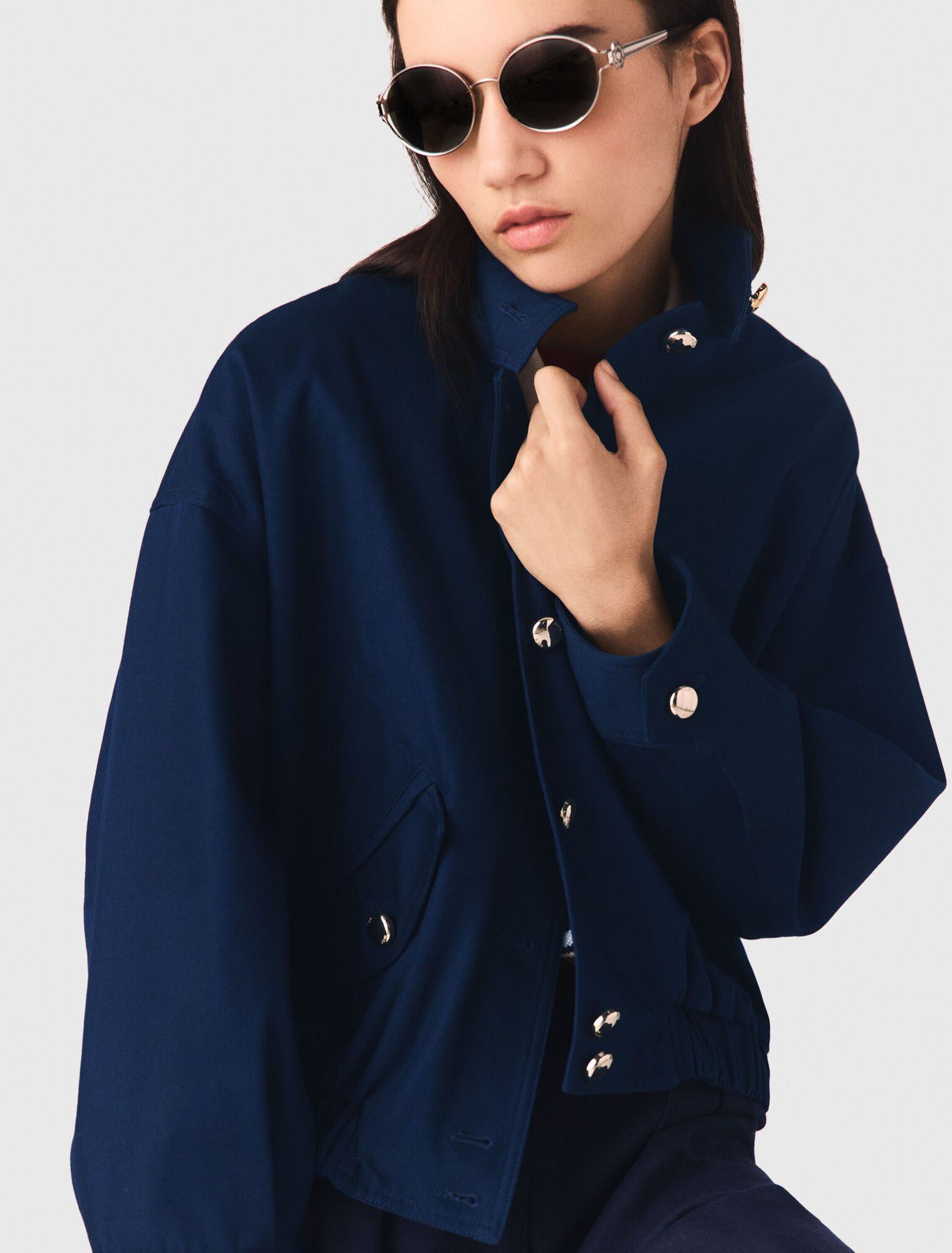 Áo khoác bomber cotton cổ cao