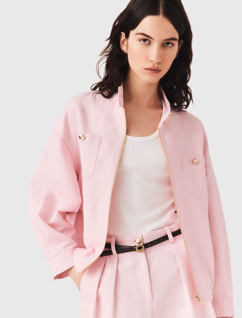 Maje - Áo khoác bomber linen pha