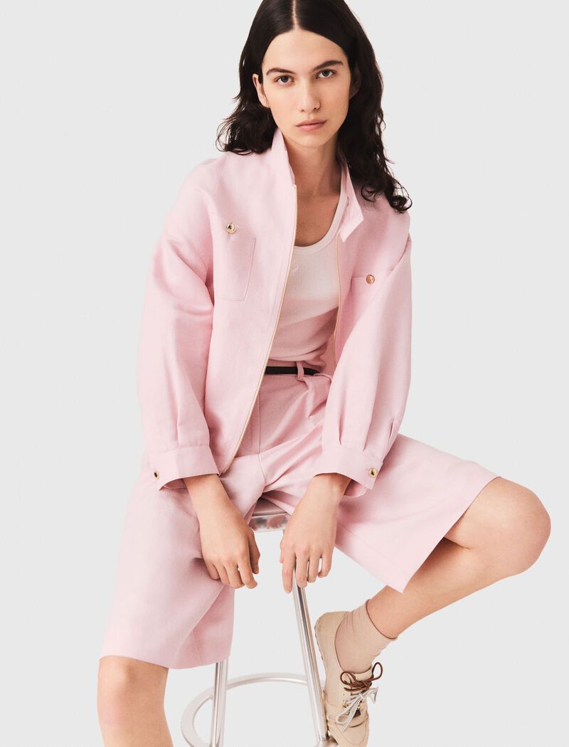 Maje - Áo khoác bomber linen pha
