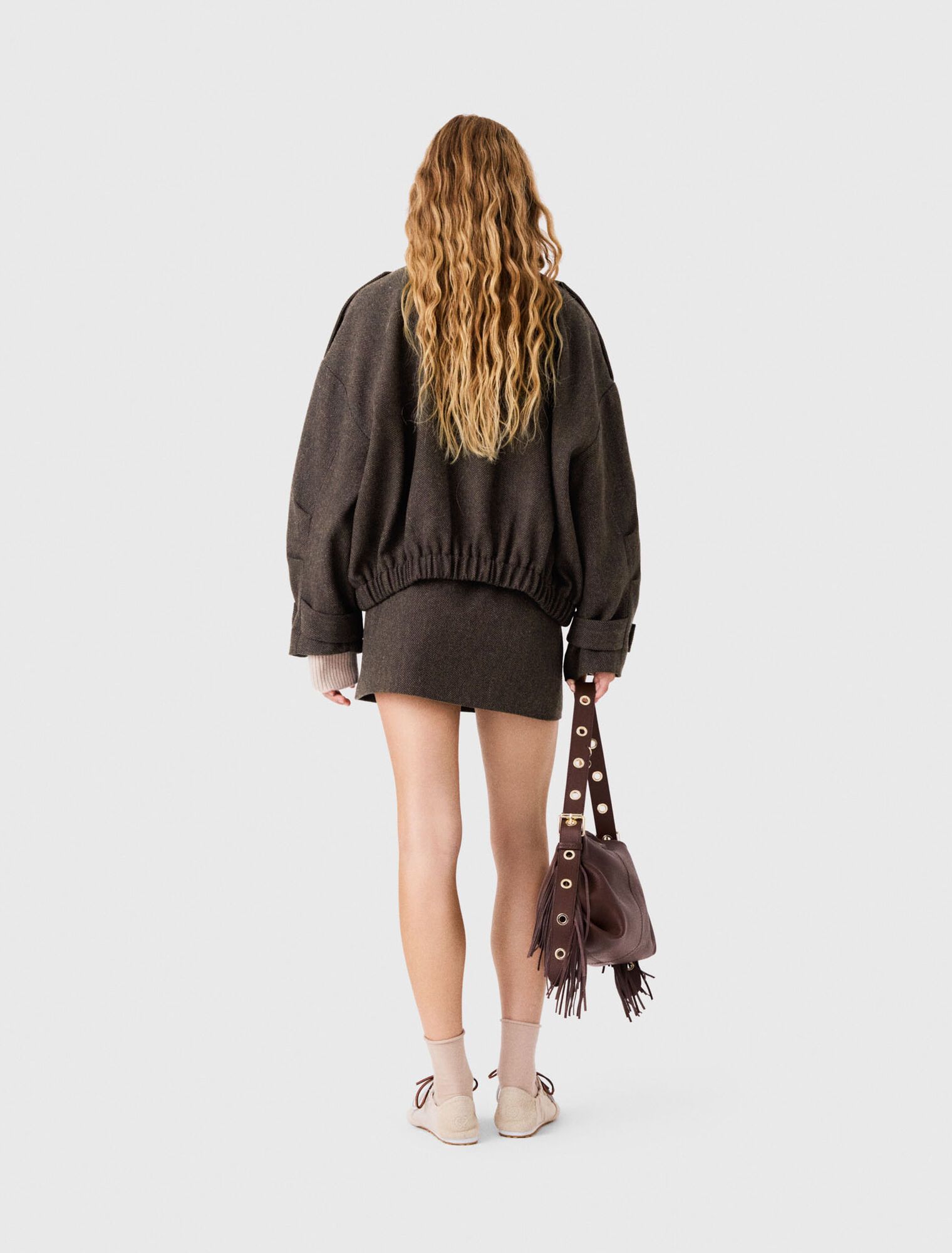 Áo khoác len dáng oversized