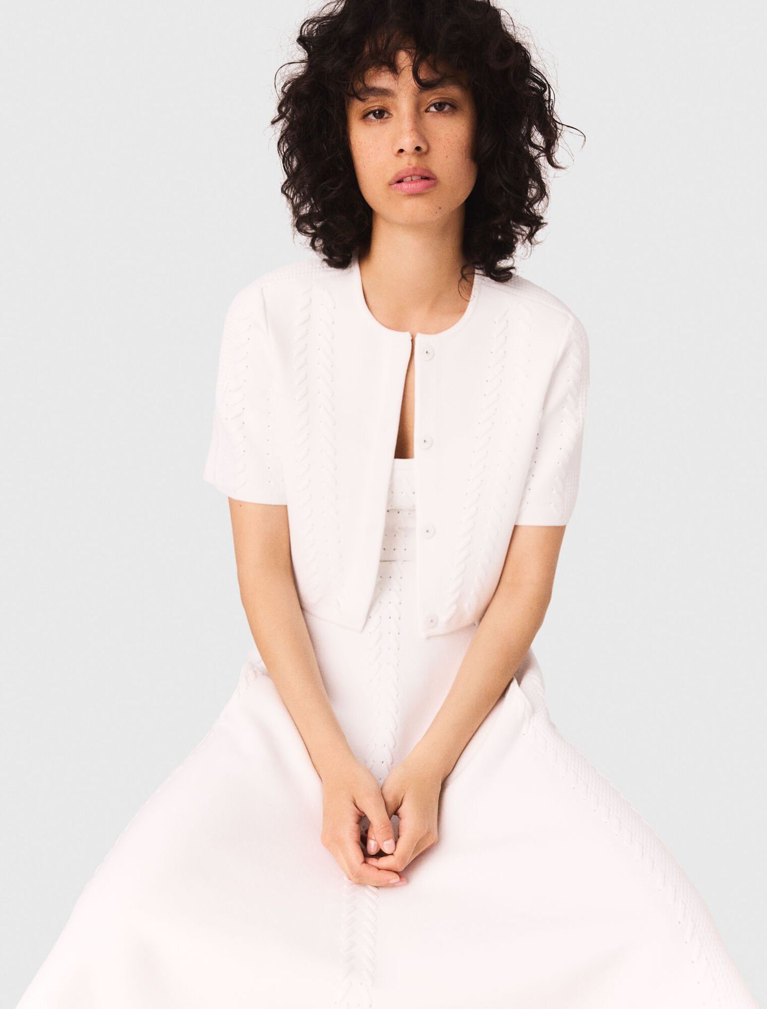 Maje - Áo cardigan len ngắn