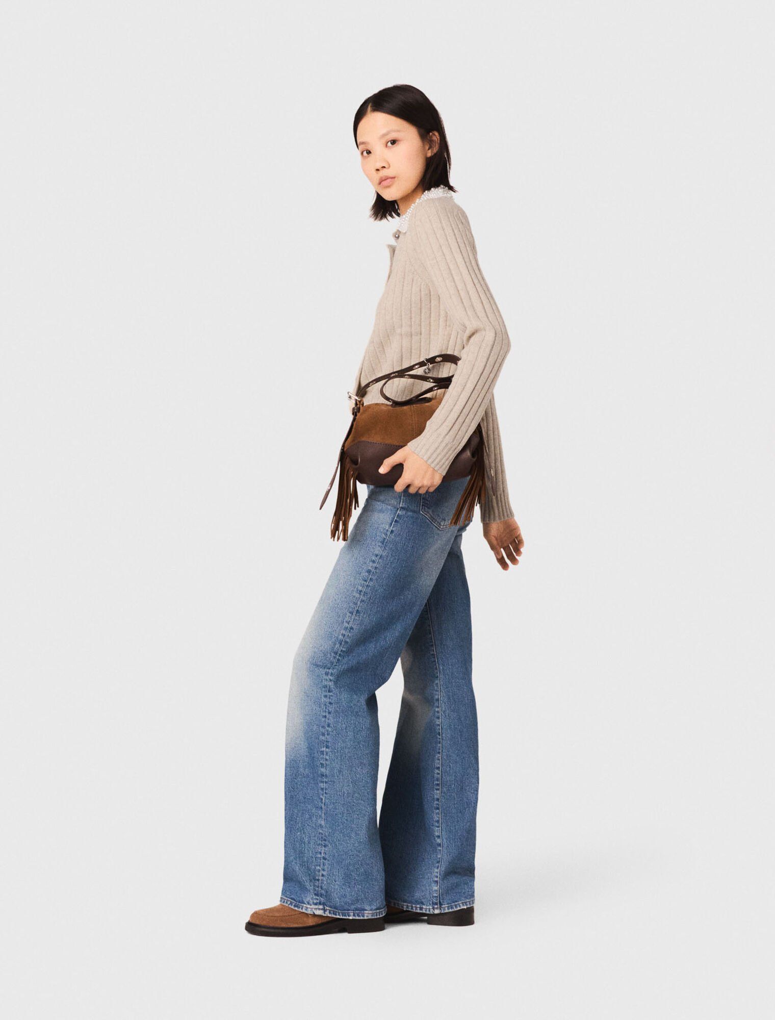 Maje - Áo khoác cardigan có cổ tháo rời