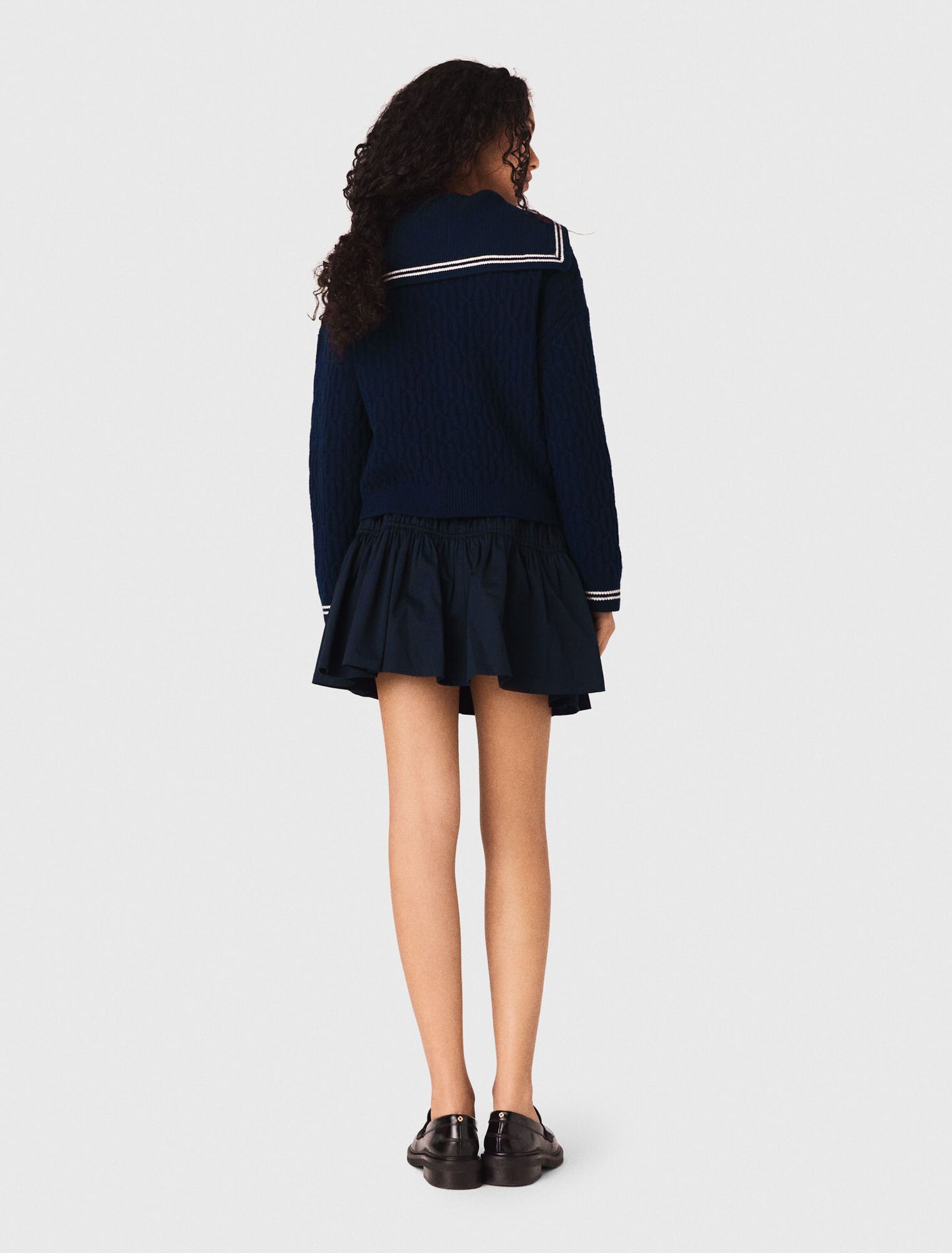 Maje - Áo len cardigan dệt kim cổ thuyền