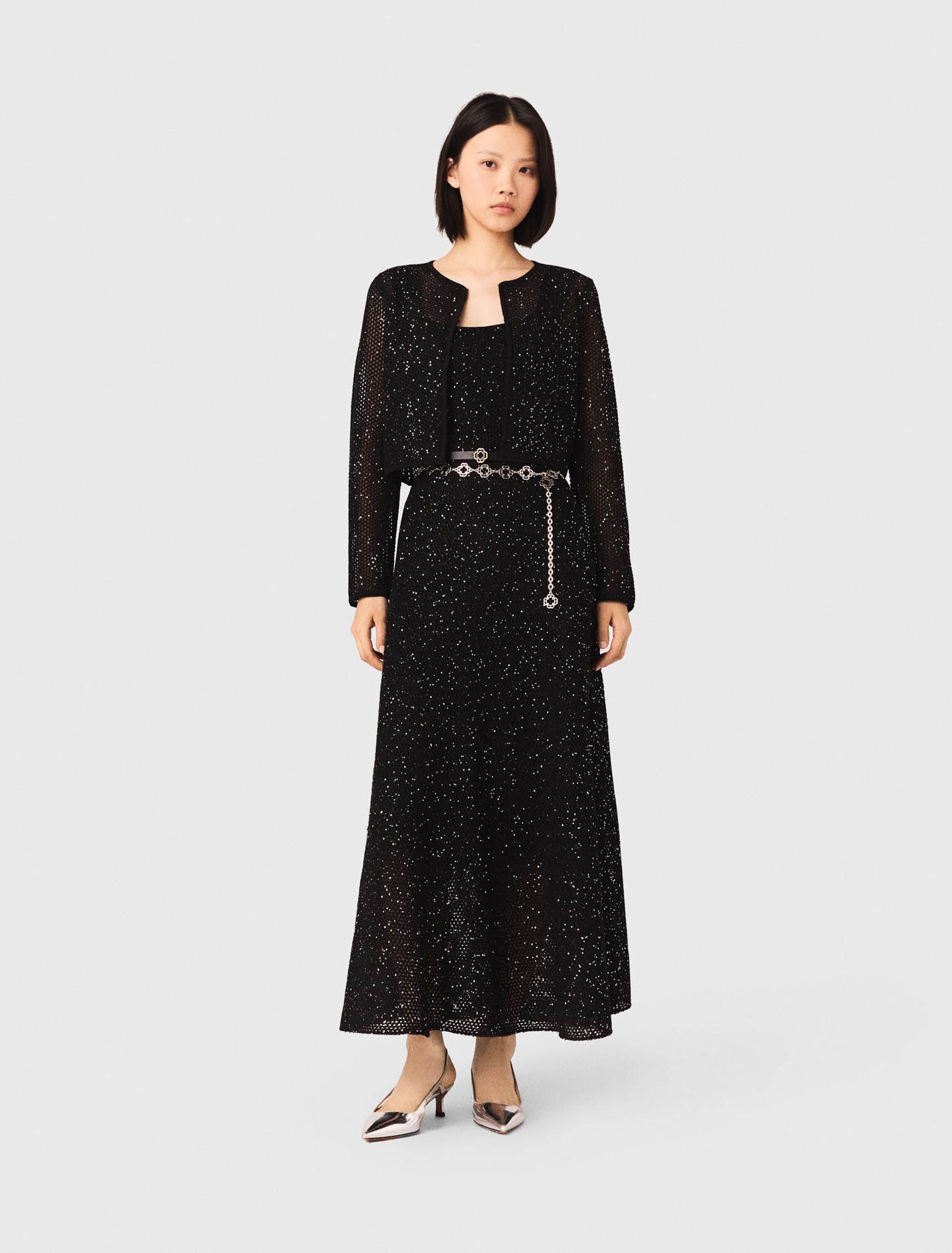 Maje - Áo len cardigan đính đá