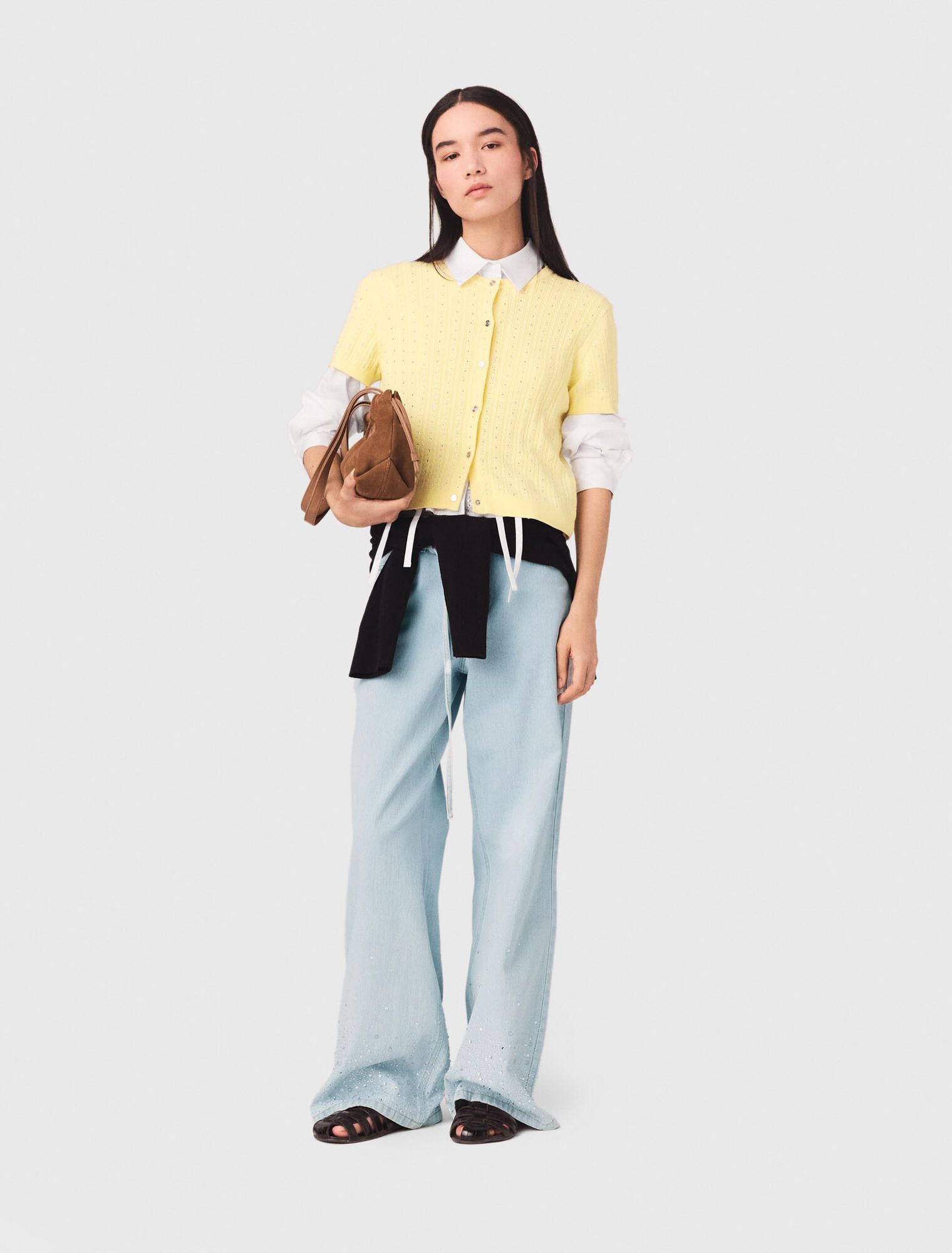 Maje - Áo cardigan đính đá