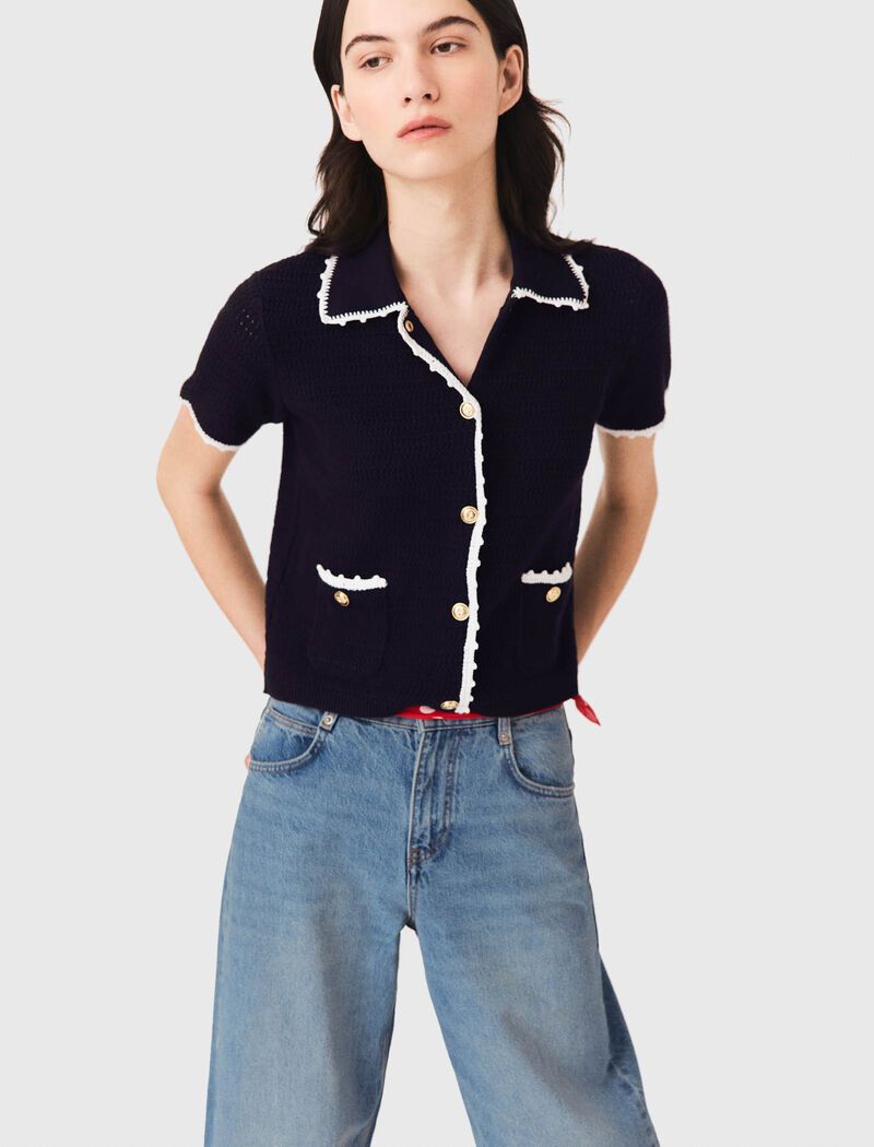 Maje - Áo khoác cardigan với viền móc
