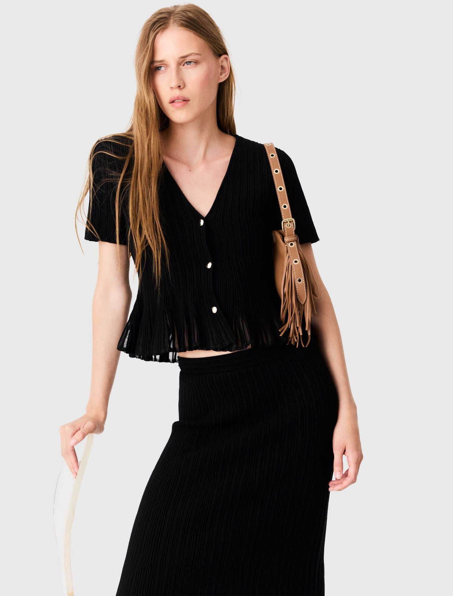 Áo cardigan peplum