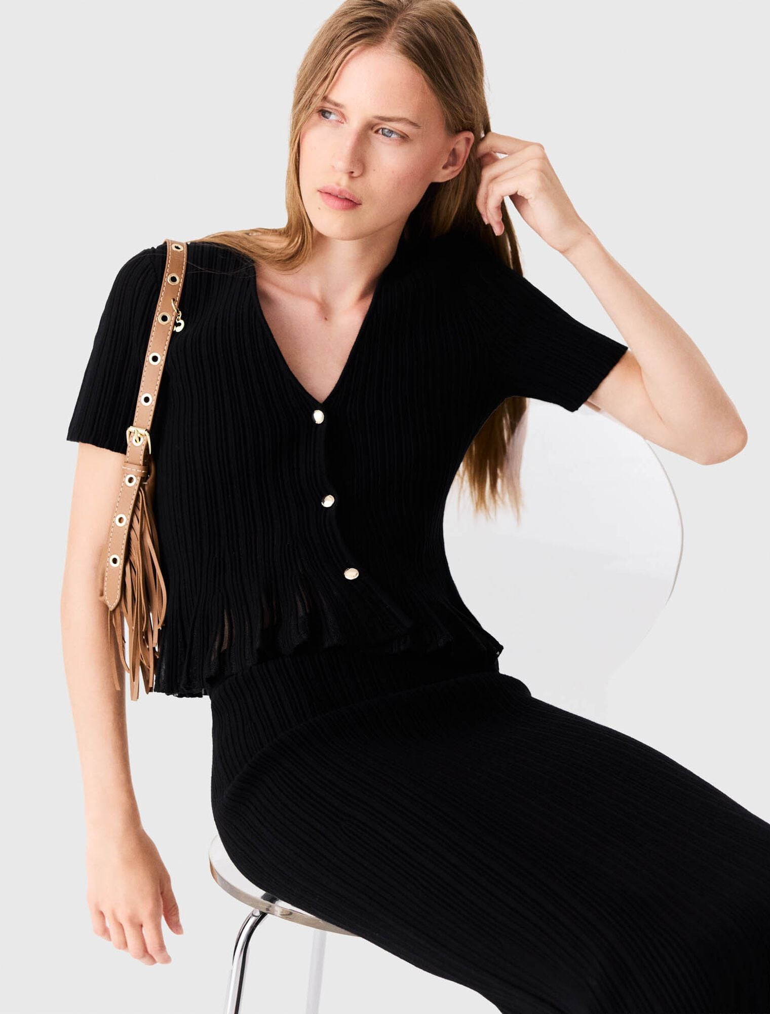 Áo cardigan peplum