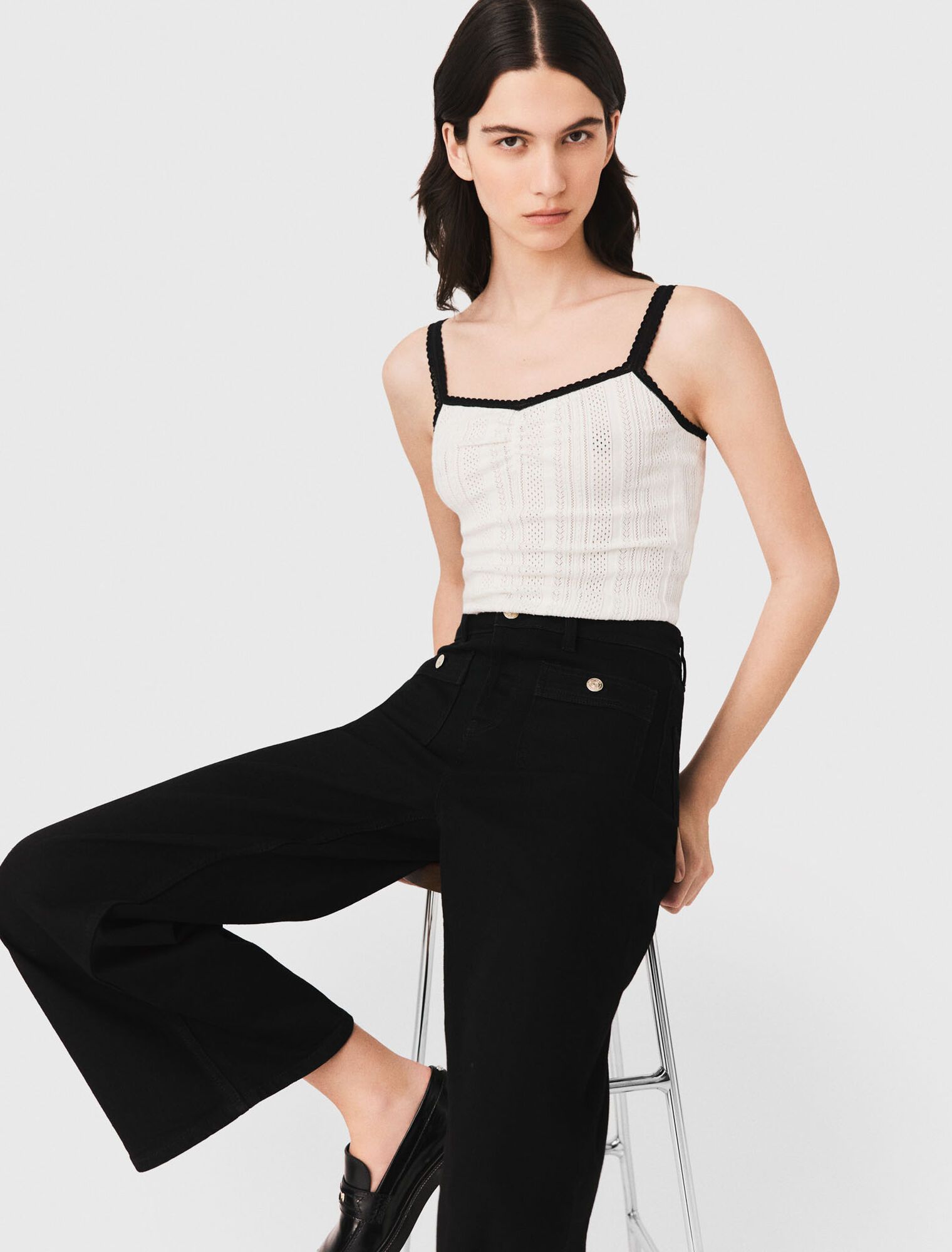 Bộ áo len dệt kim pointelle