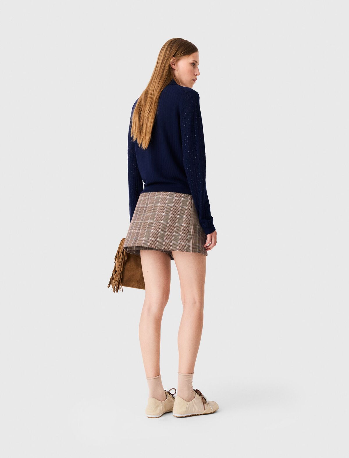 Maje - Áo cardigan cổ polo đính đá