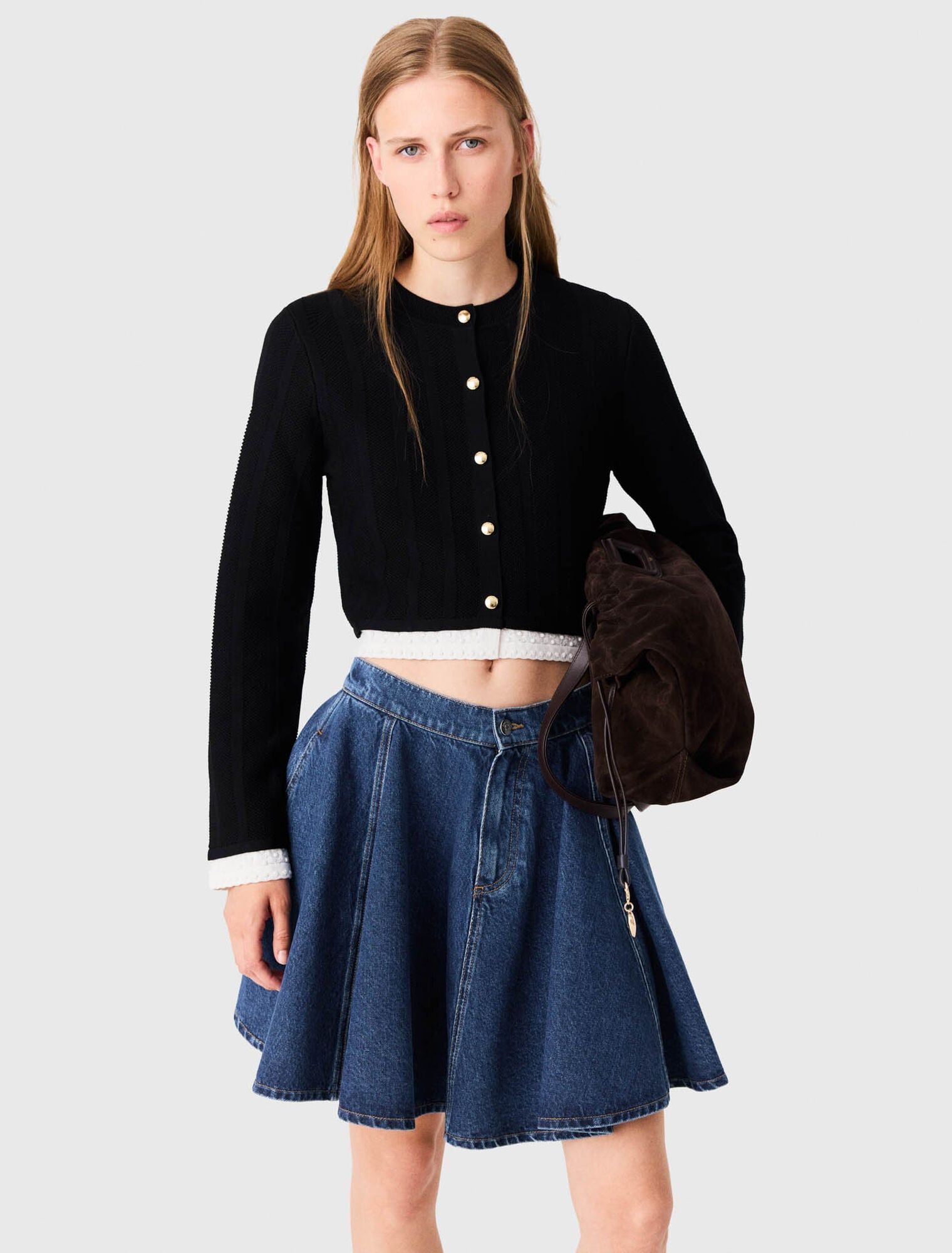 Maje - Cardigan phối viền tương phản