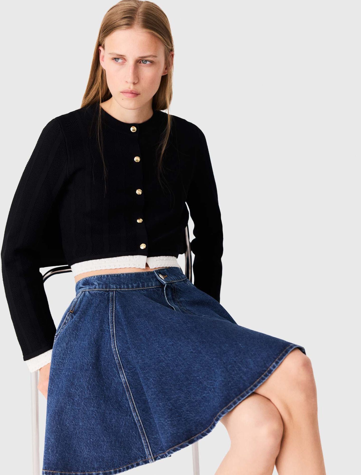 Maje - Cardigan phối viền tương phản