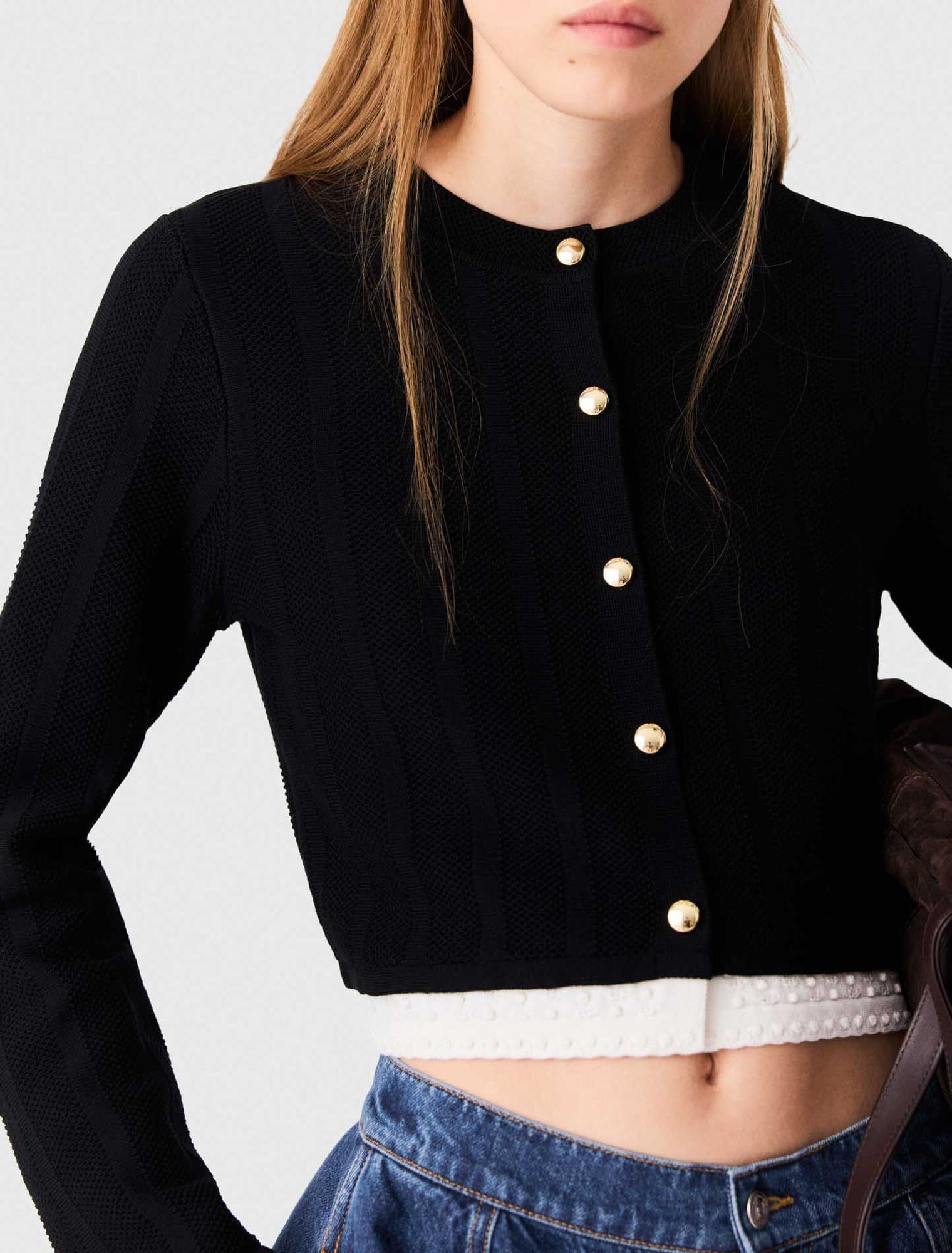 Maje - Cardigan phối viền tương phản