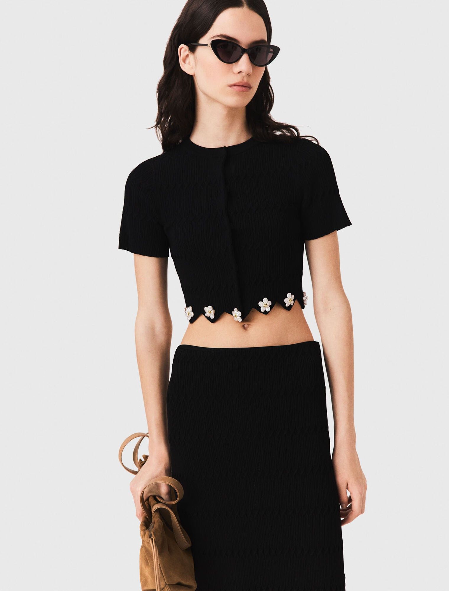 Maje - Áo cardigan đính hoa