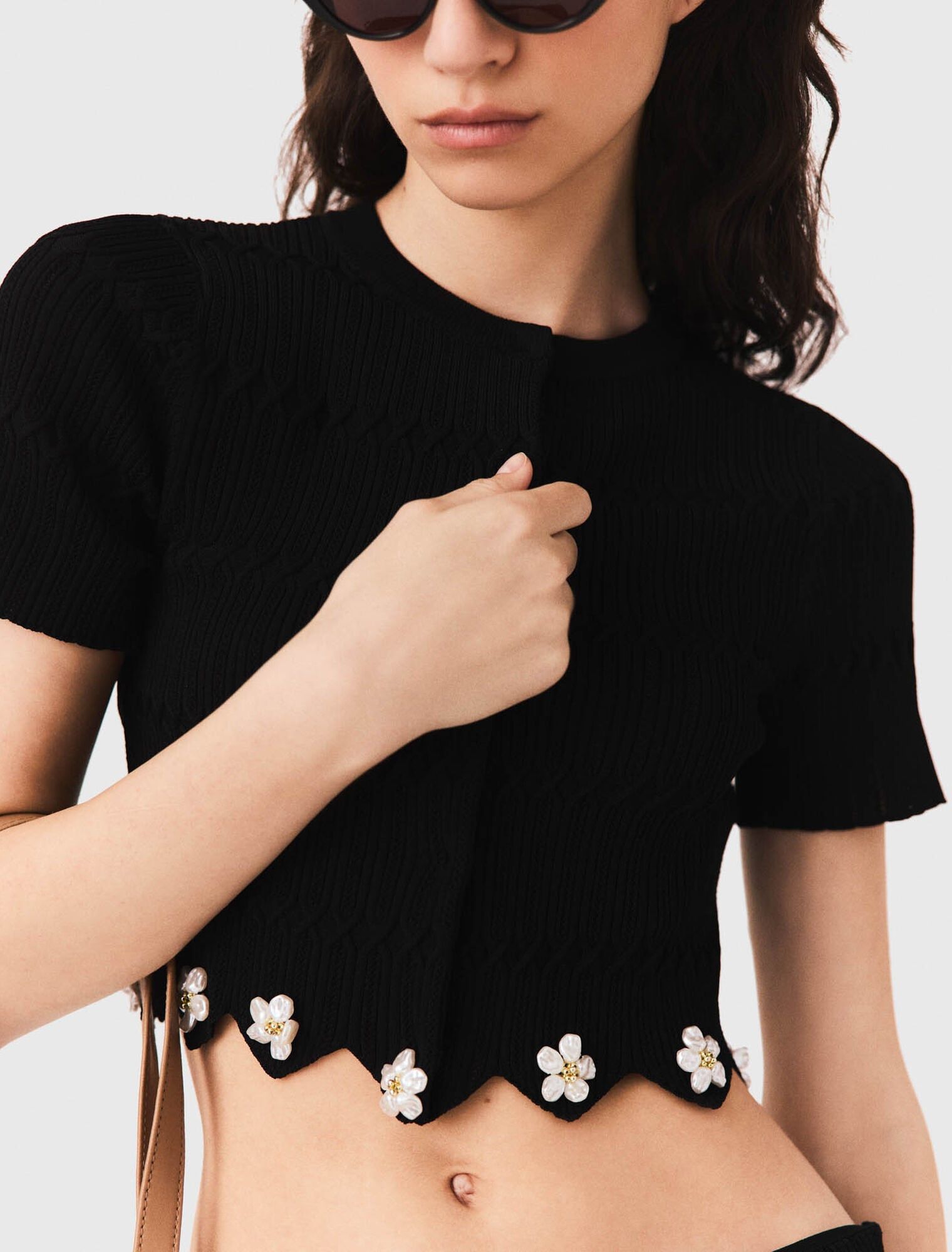Maje - Áo cardigan đính hoa