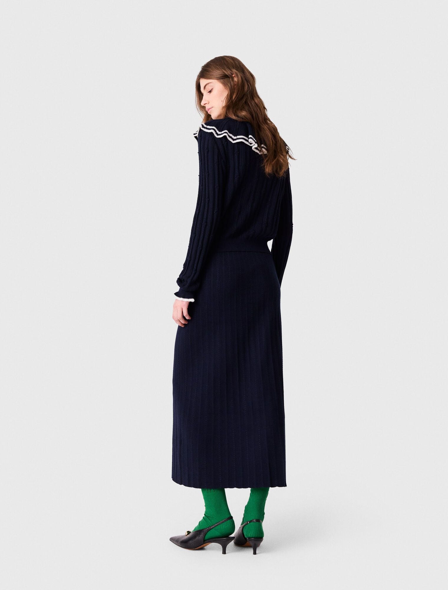 Áo cardigan cape nhiều lớp