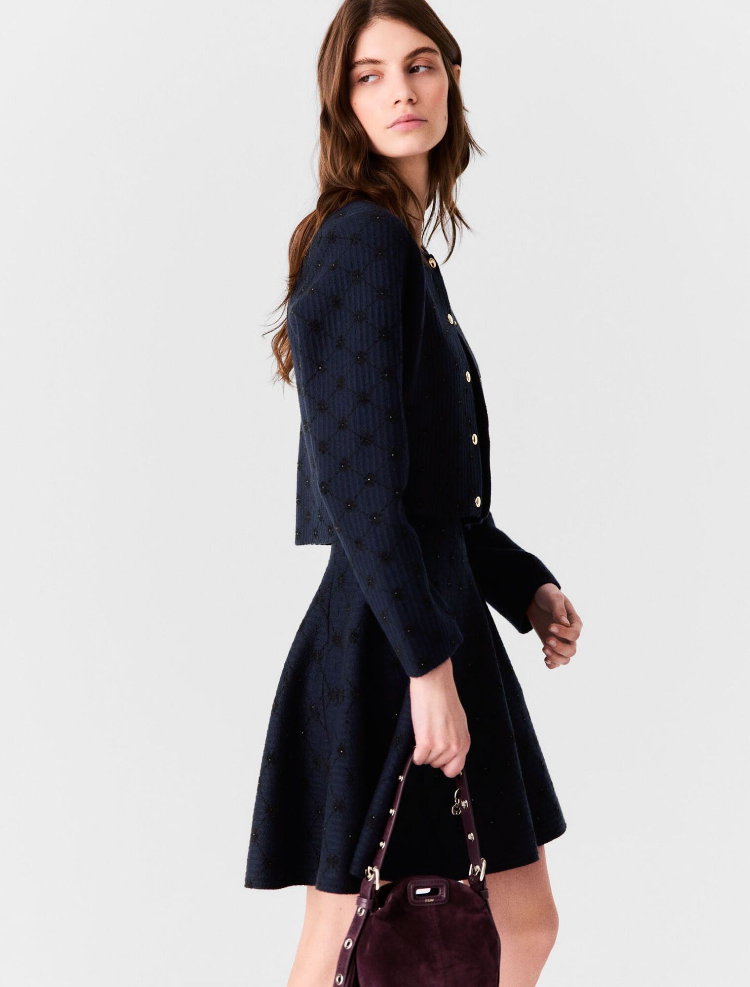 Maje - Cardigan jacquard đính sequin