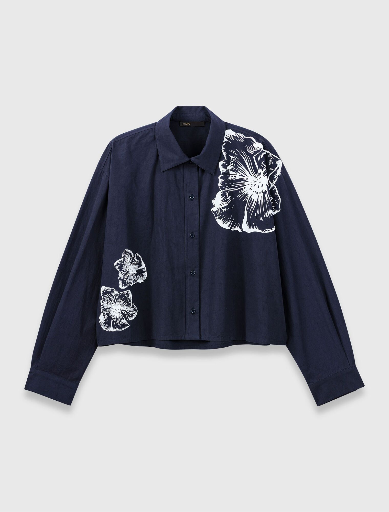 Maje - Áo sơ mi cotton cropped