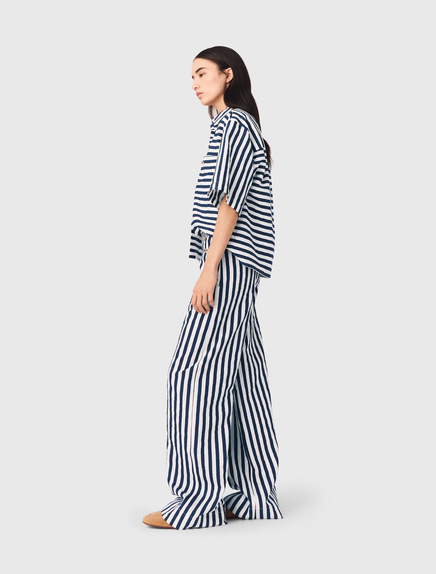 Maje - Áo sơ mi croptop Breton