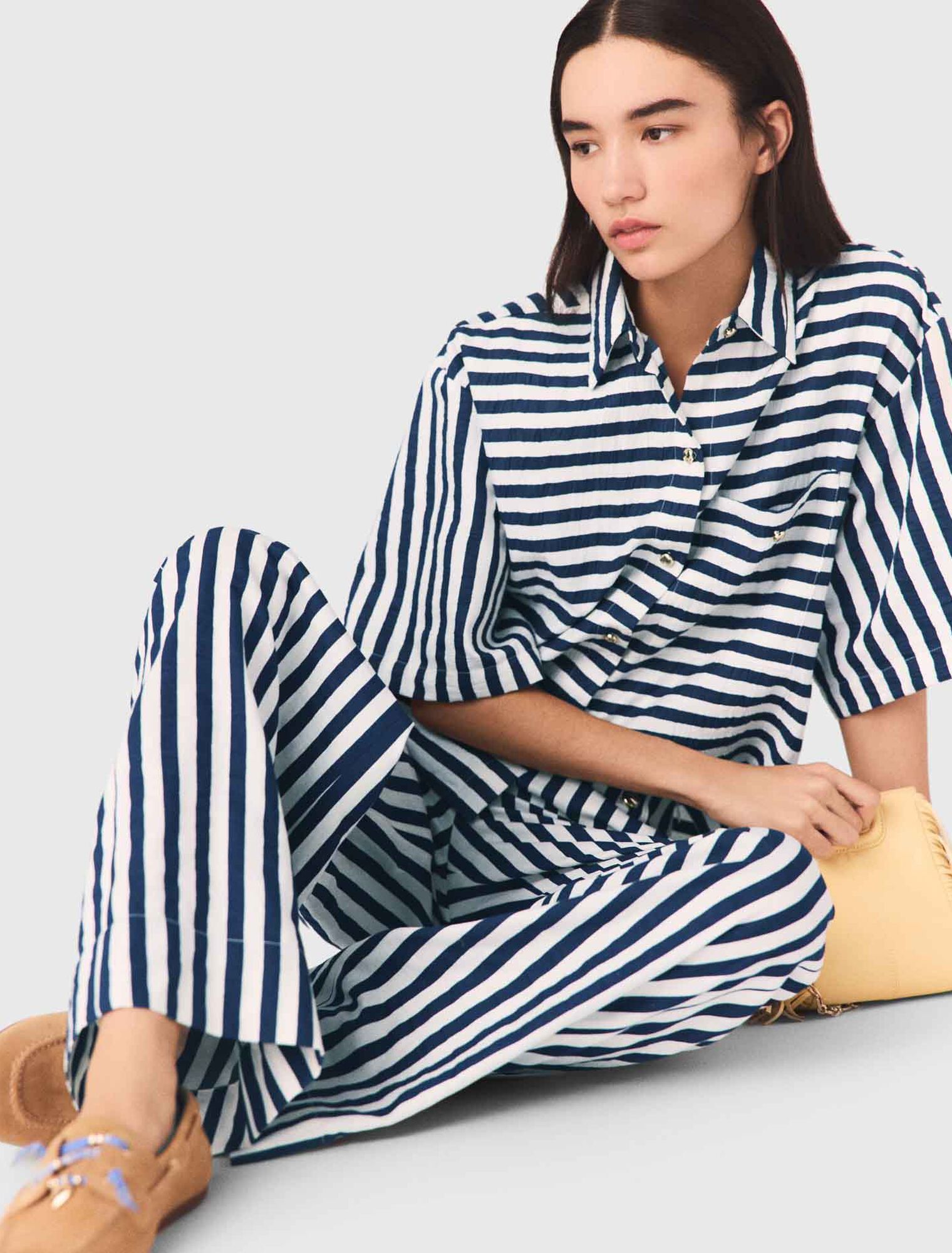 Maje - Áo sơ mi croptop Breton