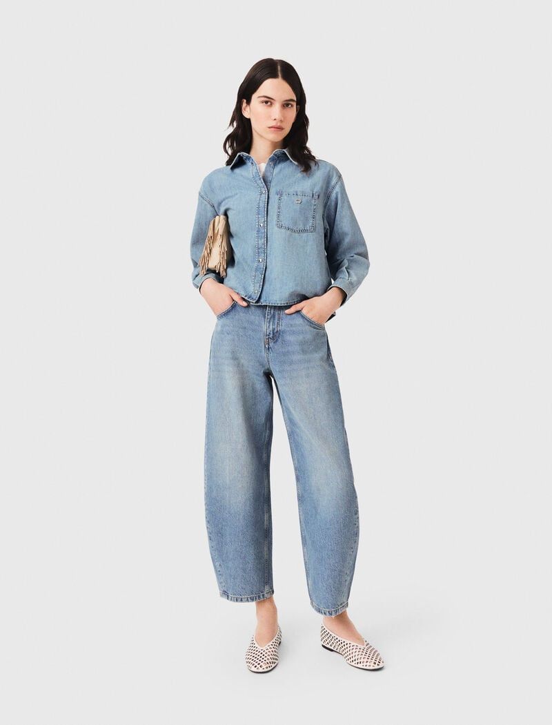 Áo sơ mi denim có logo