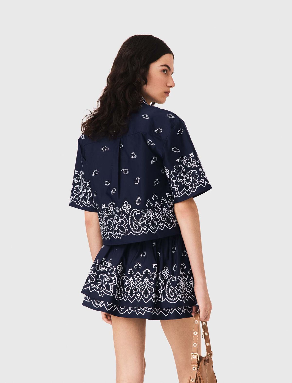 Maje - Áo sơ mi taffeta dáng crop