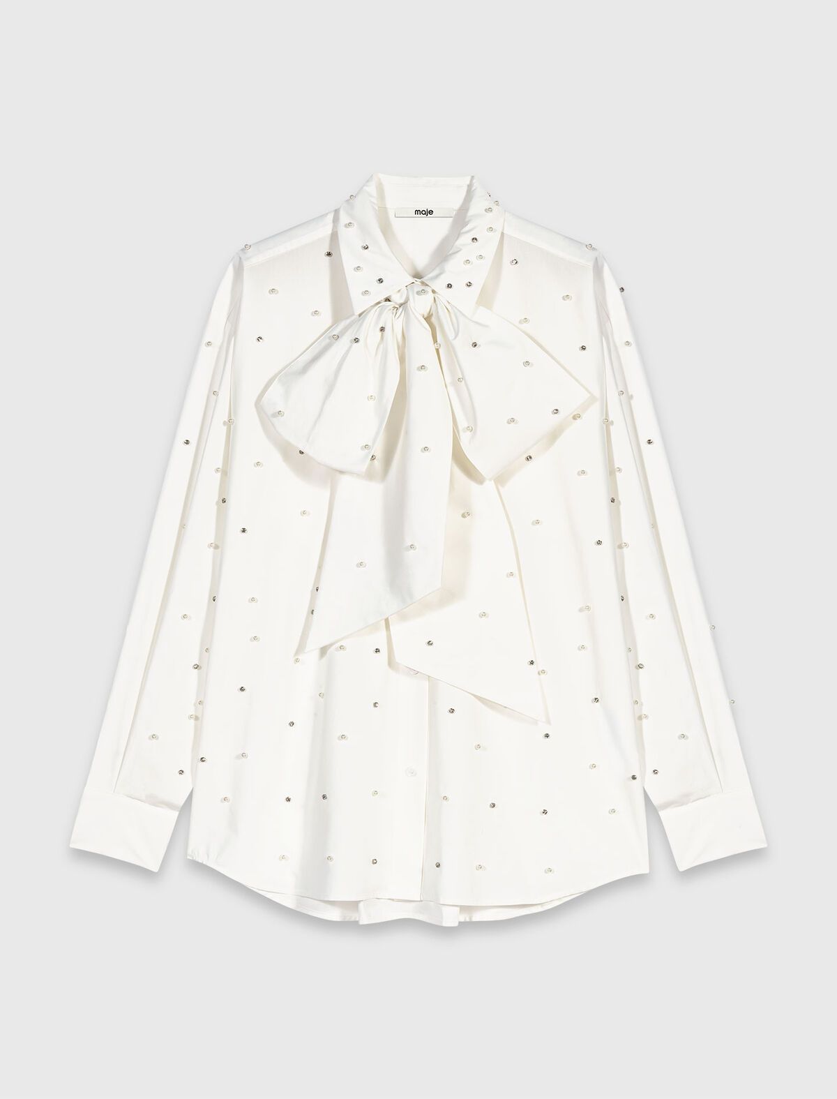Maje - Áo sơ mi đính đá dáng oversize