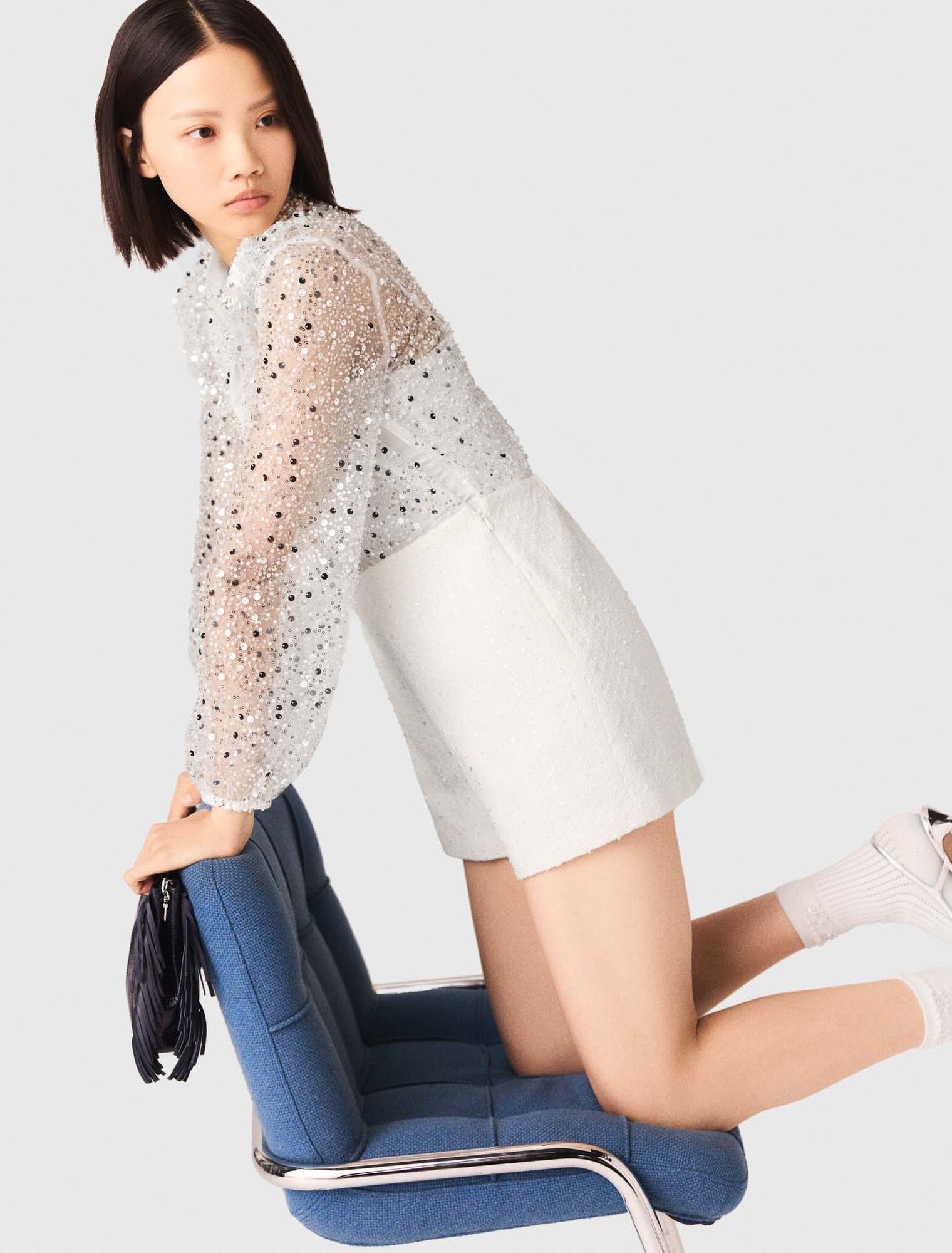 Bộ đồ liền thân vải tweed