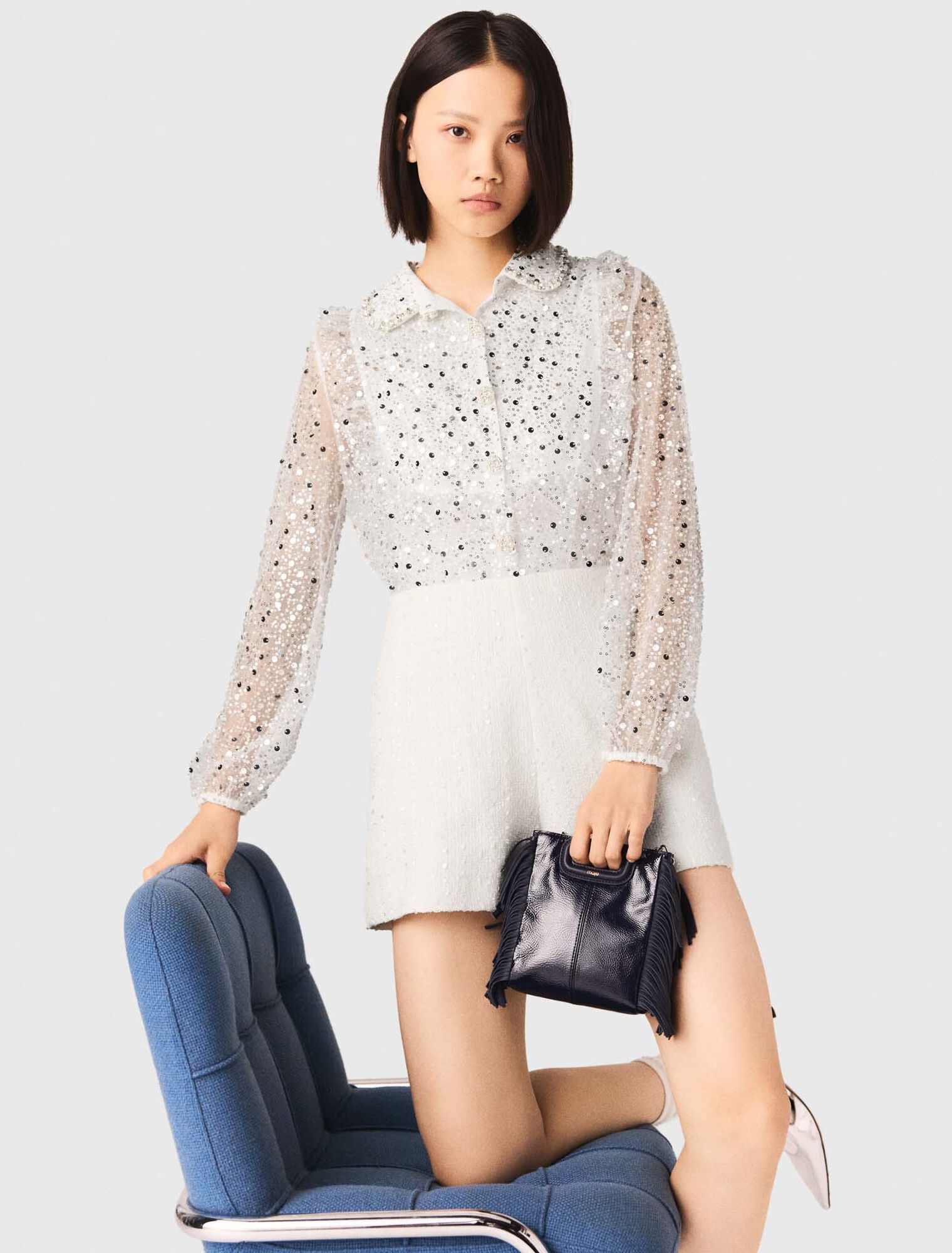 Bộ đồ liền thân vải tweed