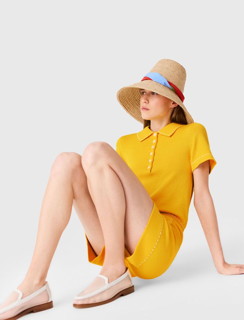 Maje - Bộ playsuit dệt kim cổ polo