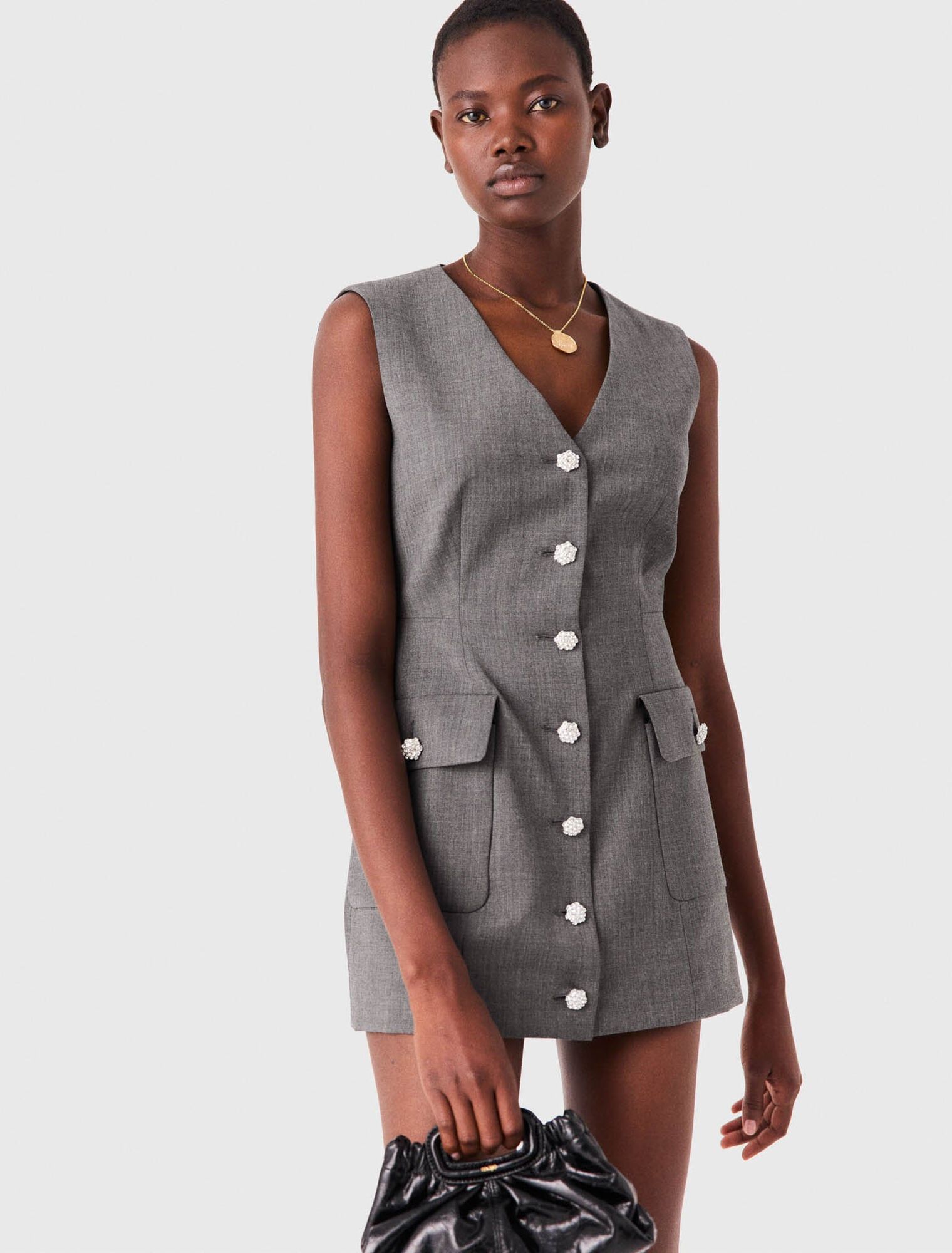 Maje - Jumpsuit ngắn đính cúc