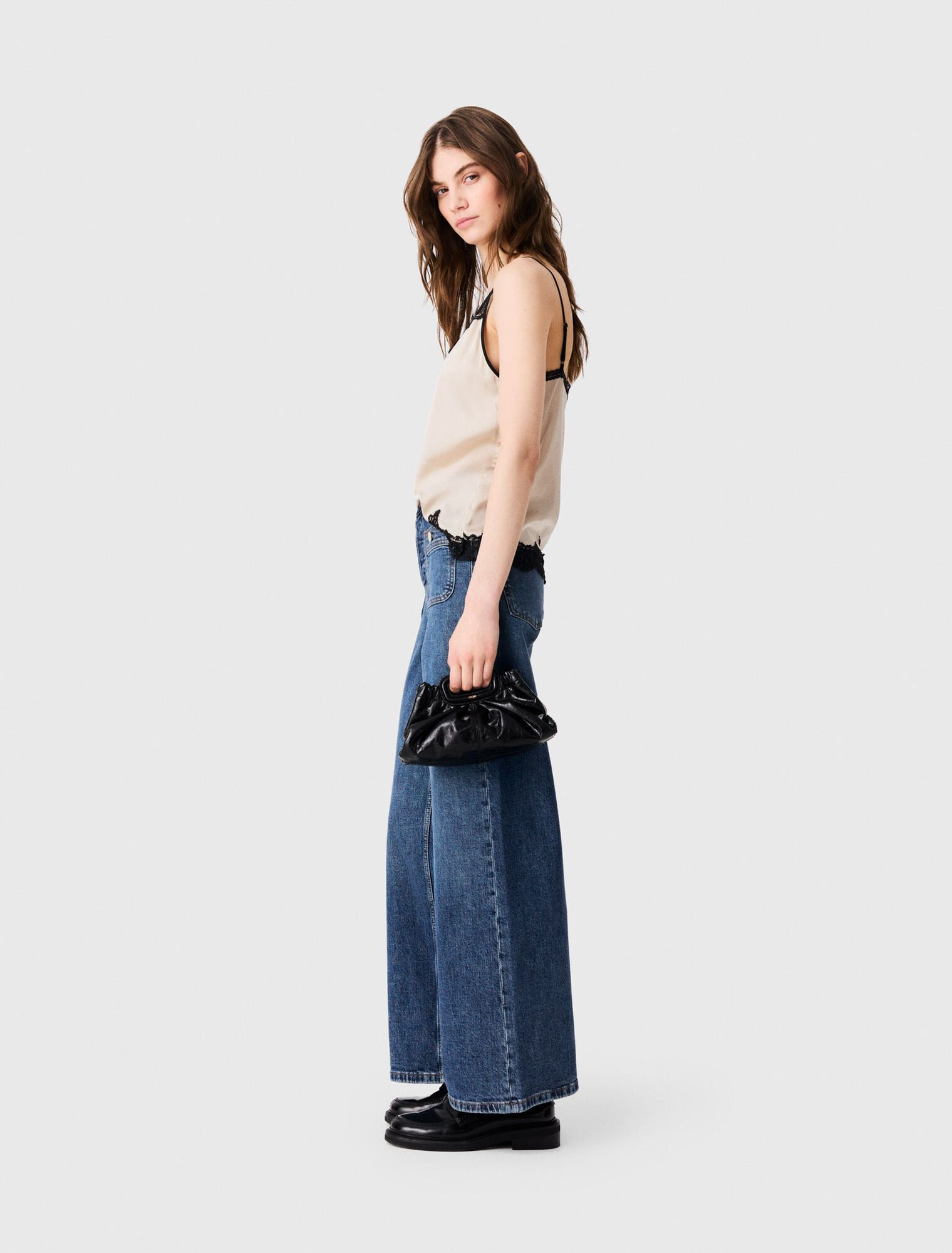 Maje - Quần jeans ống rộng túi hộp