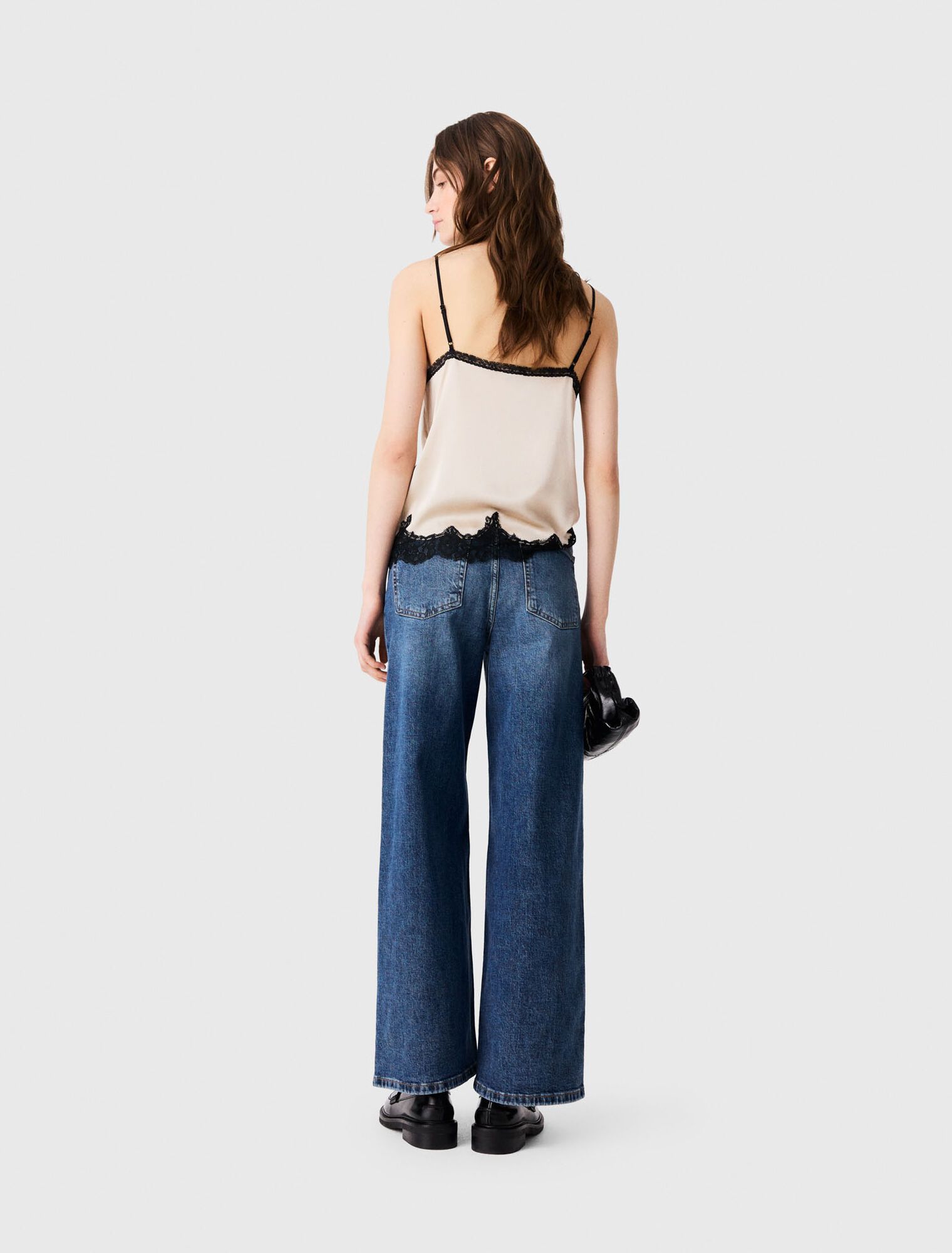 Maje - Quần jeans ống rộng túi hộp