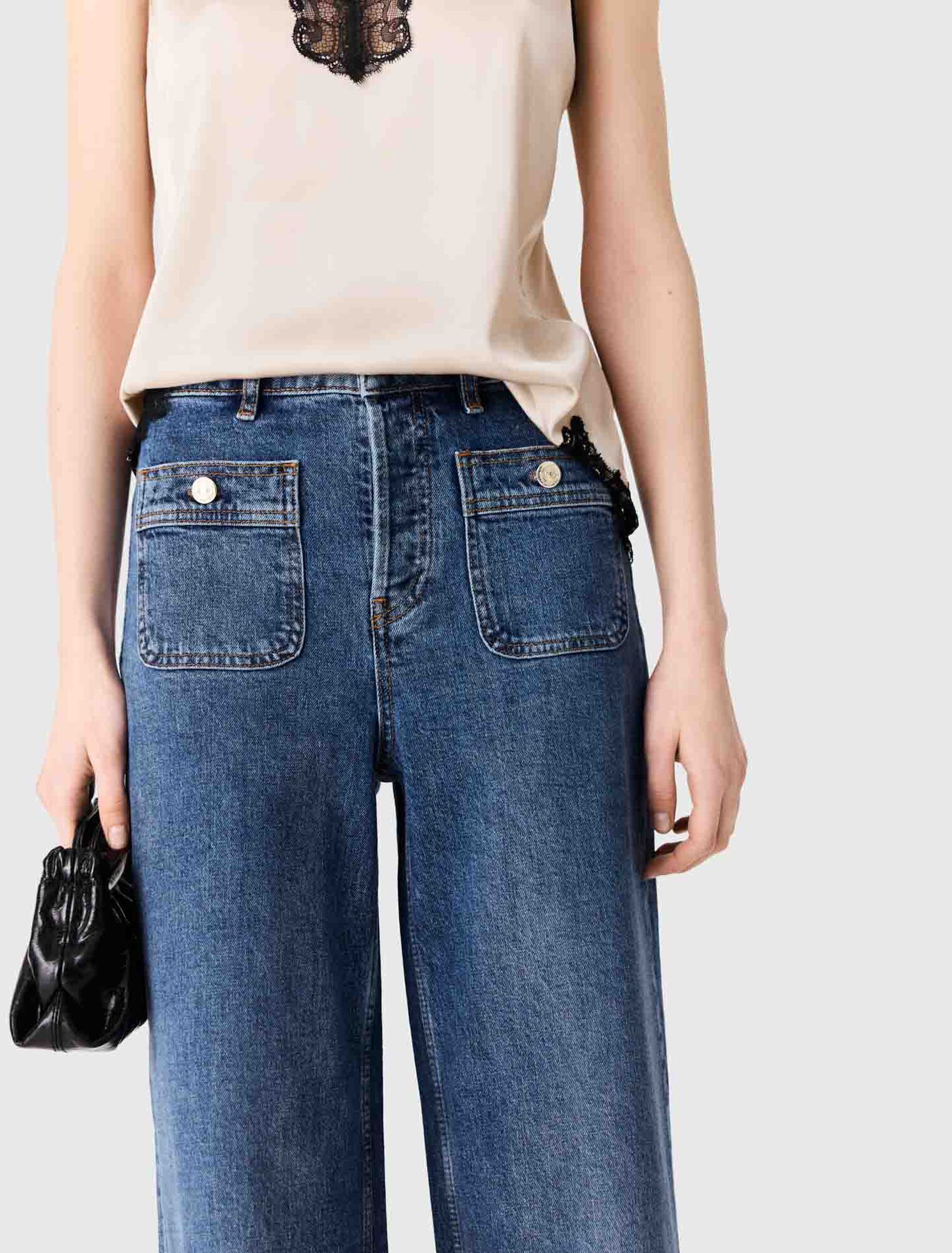 Maje - Quần jeans ống rộng túi hộp