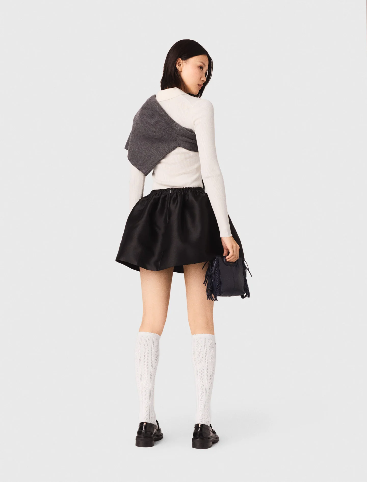Maje - Chân váy ngắn vải taffeta