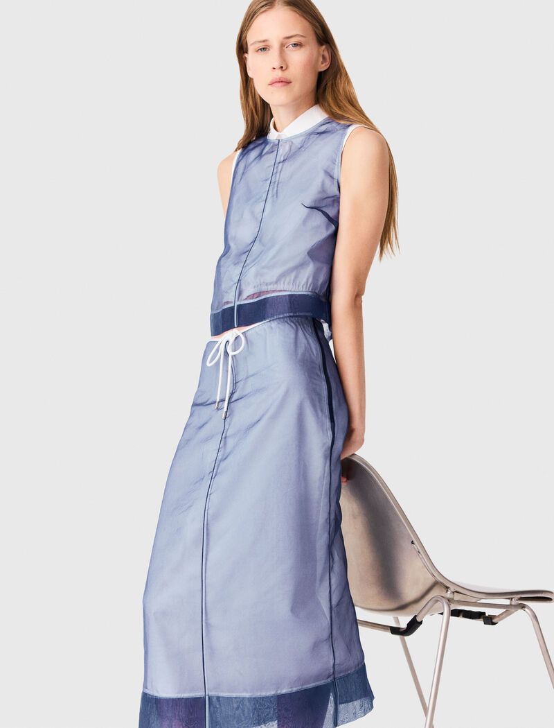 Maje - Chân váy cotton phối organza