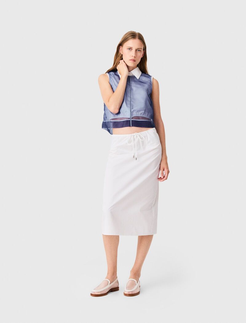 Maje - Chân váy cotton phối organza