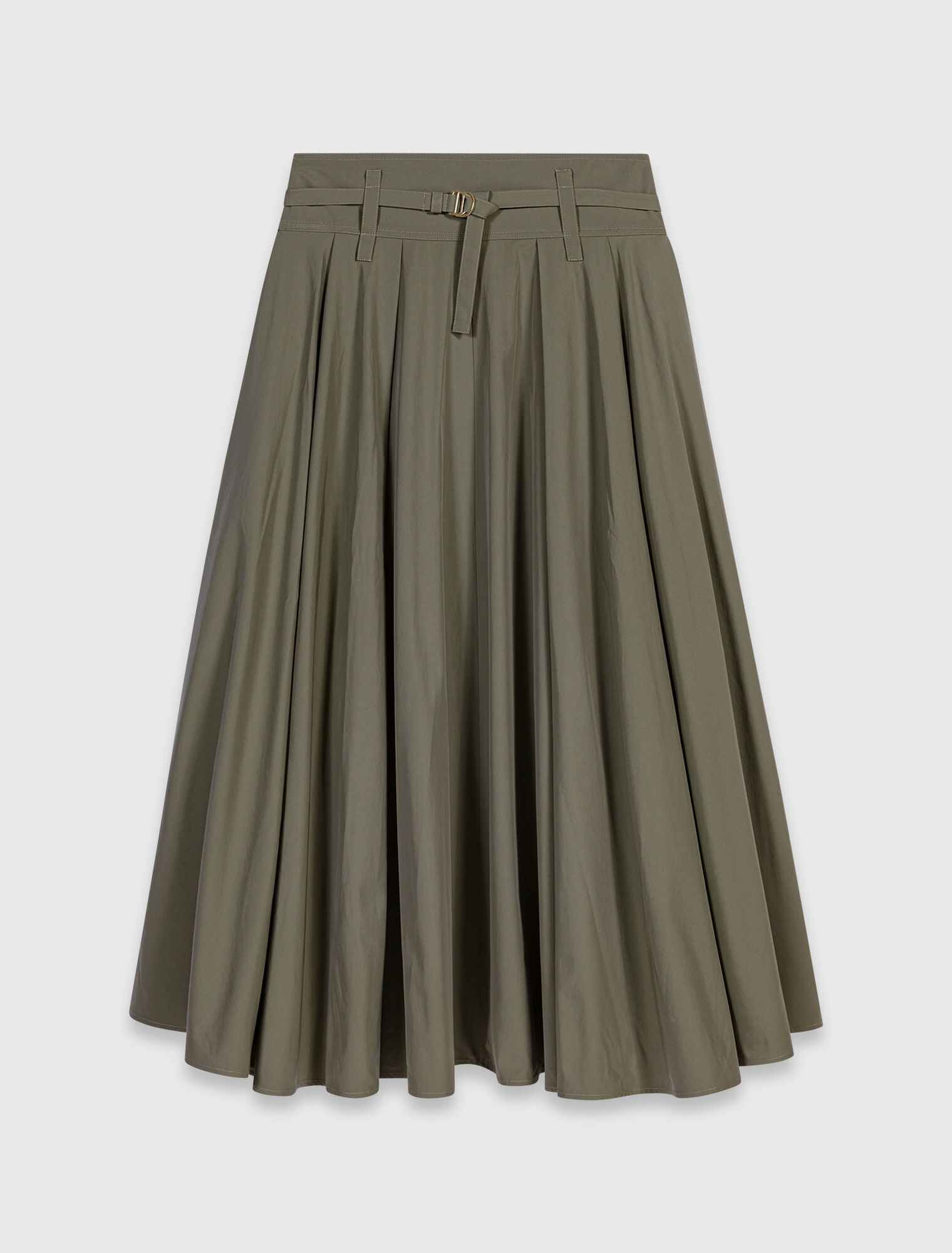 Chân váy maxi cotton xếp ly