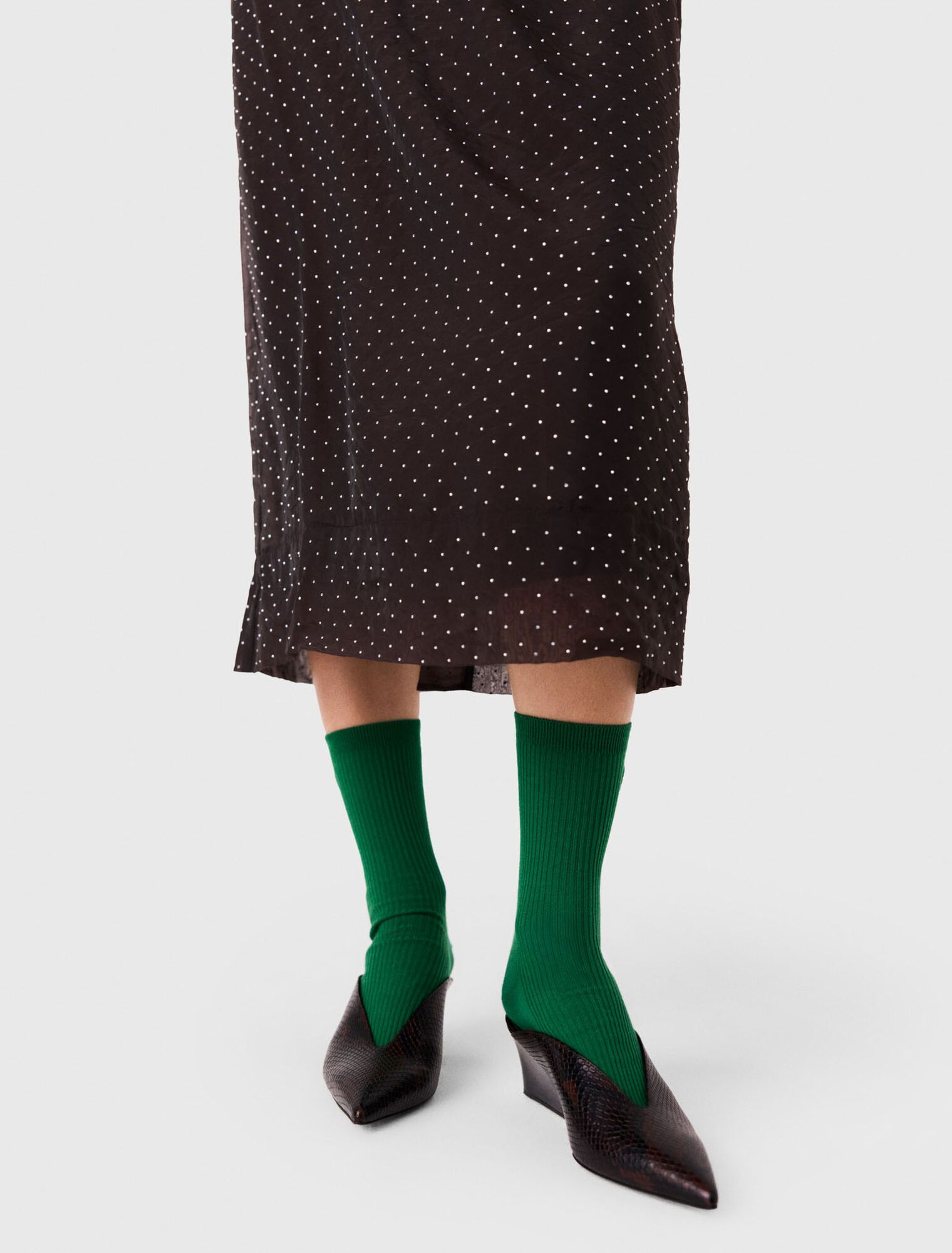 Chân váy midi đính rhinestone