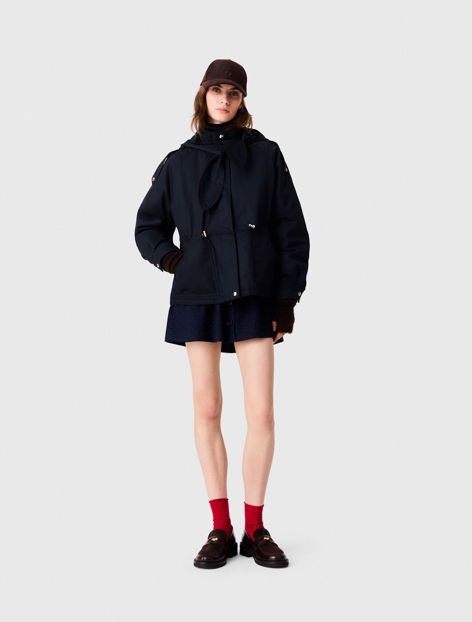 Áo parka chần bông dáng lửng