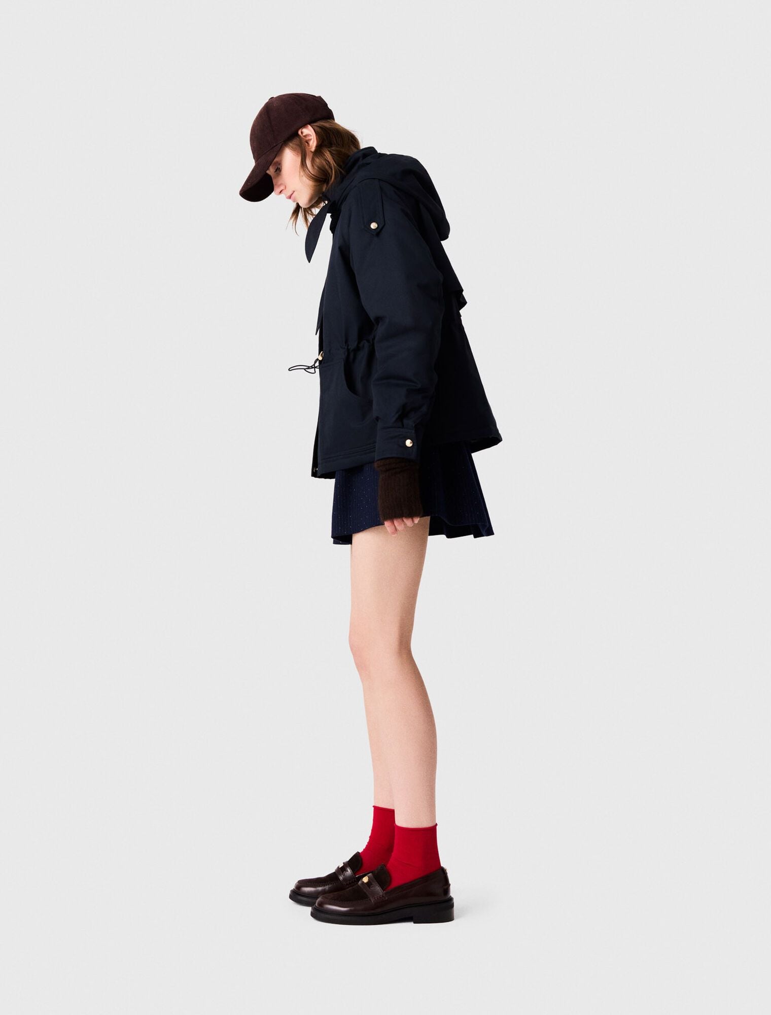 Áo parka chần bông dáng lửng
