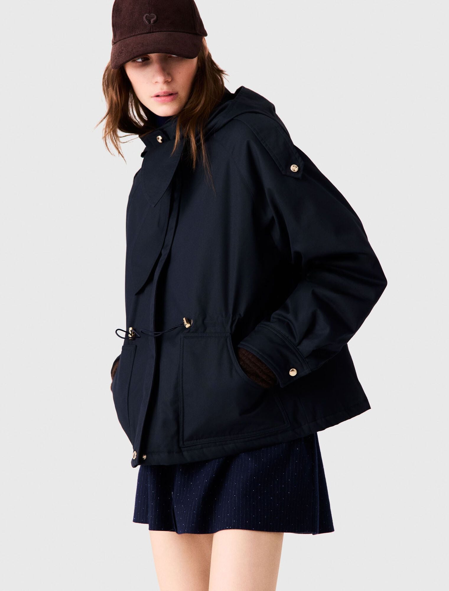 Áo parka chần bông dáng lửng