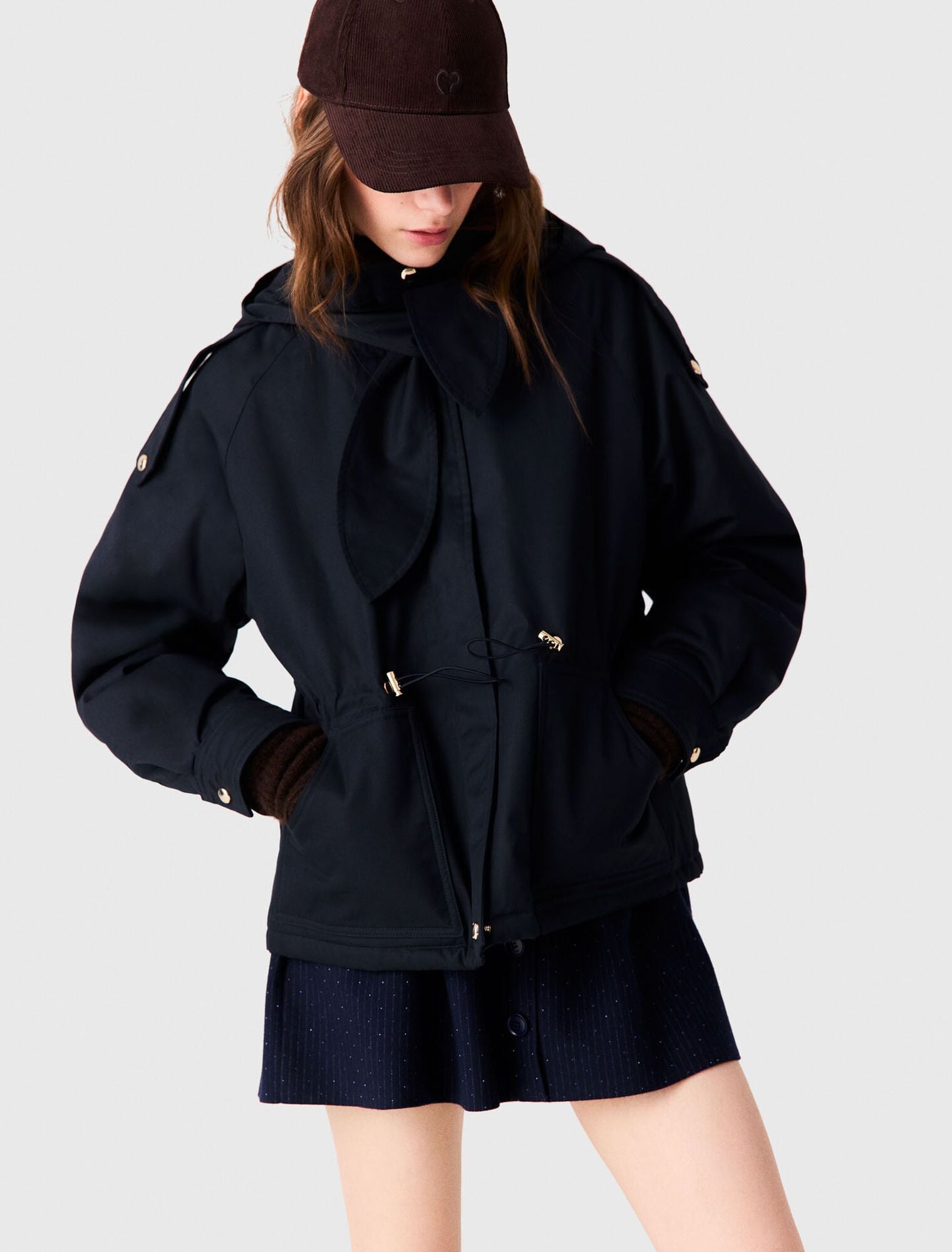 Áo parka chần bông dáng lửng