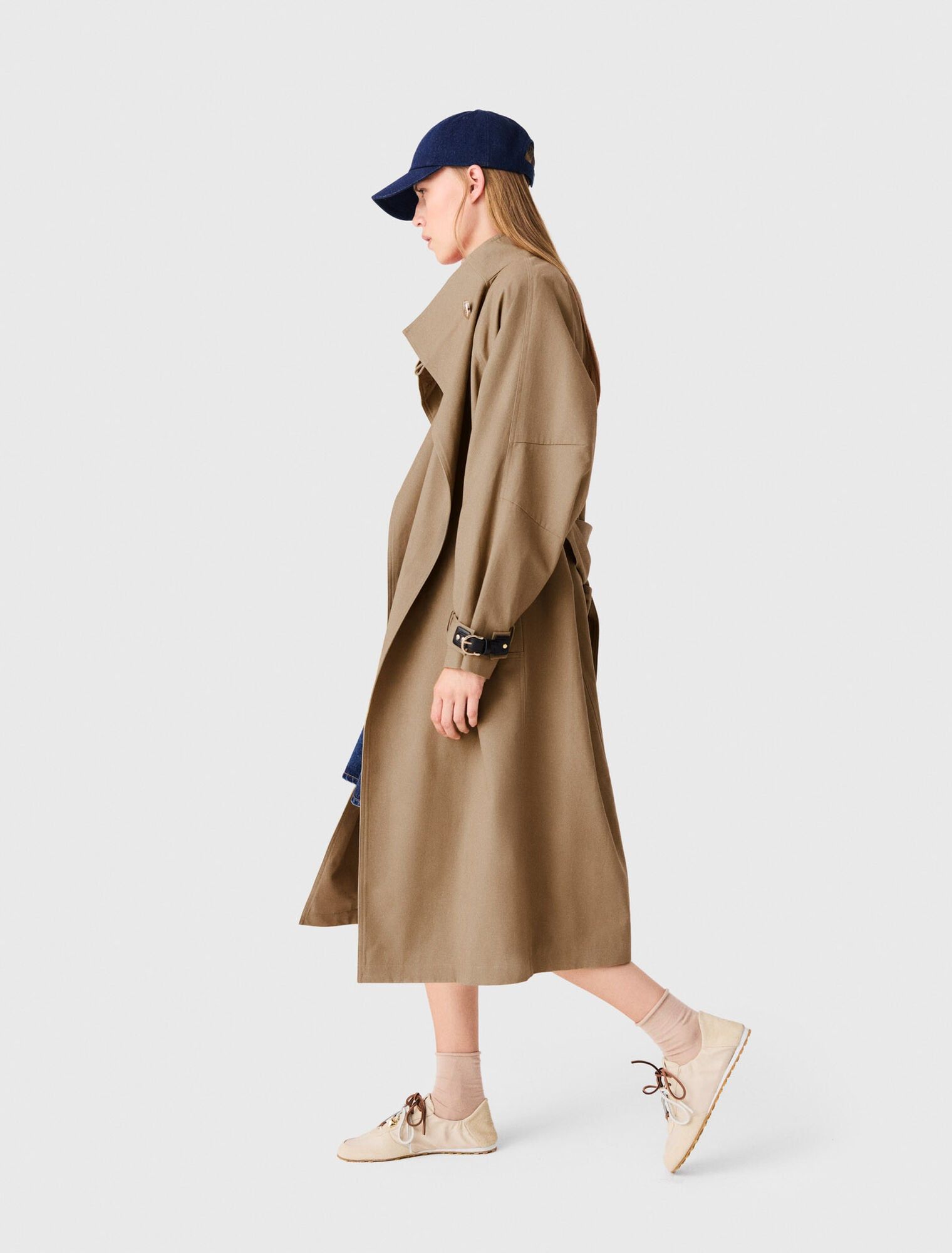 Maje - Áo trench dài thắt đai