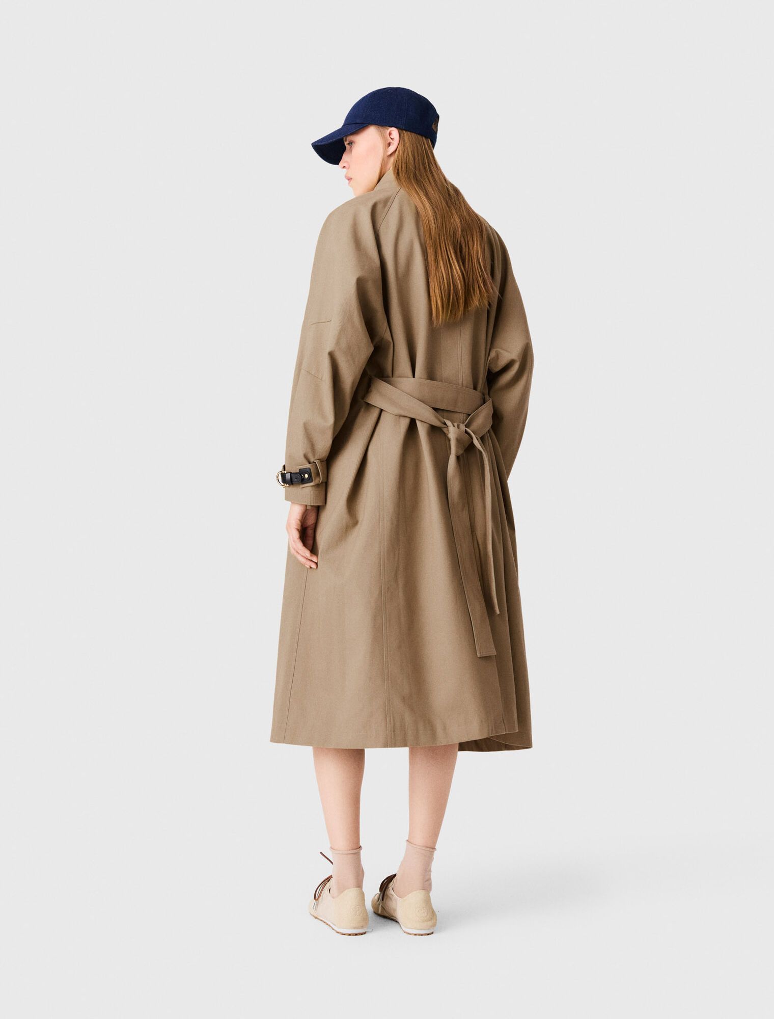 Maje - Áo trench dài thắt đai